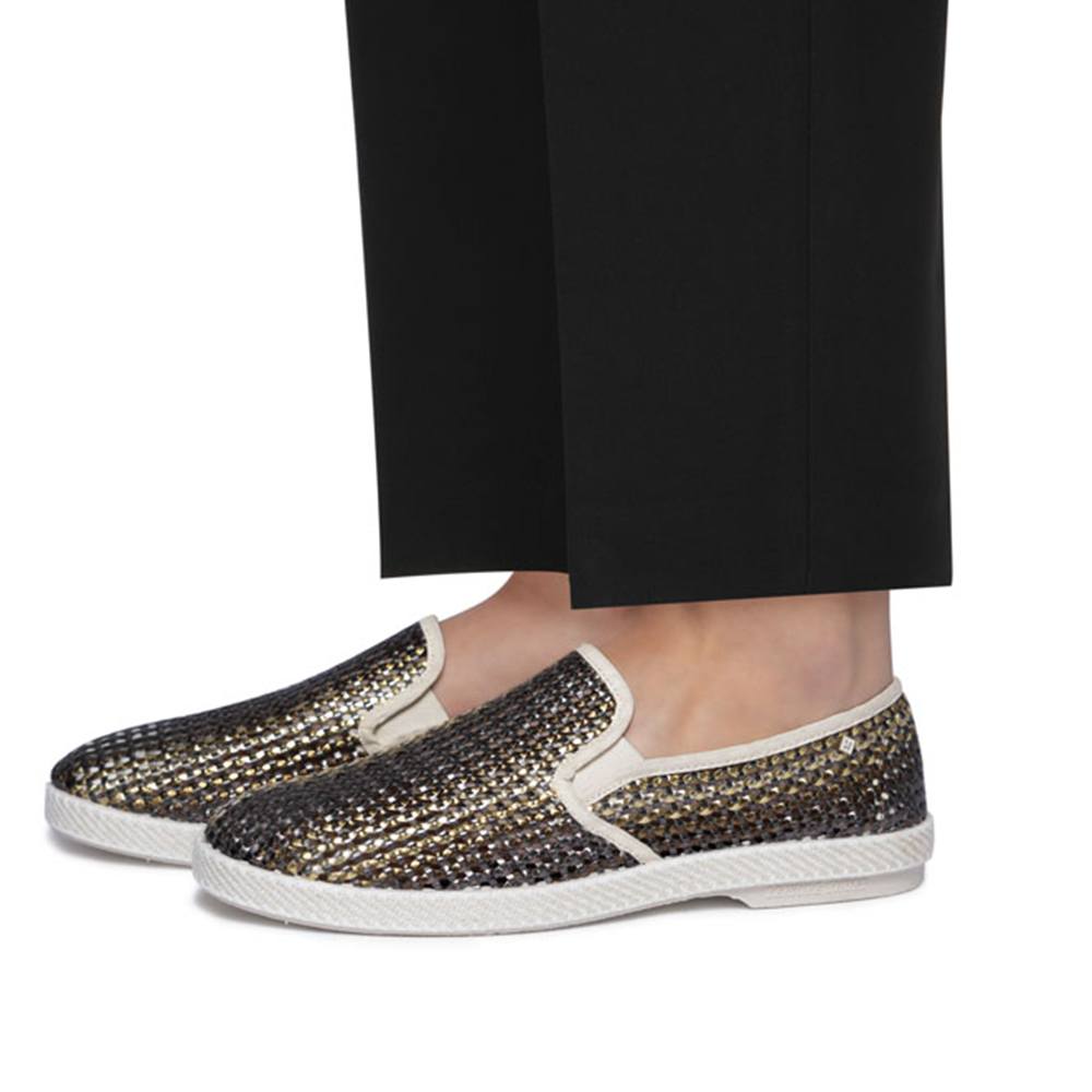 Rivieras Lord 3114 espadrille noir jaune tissé