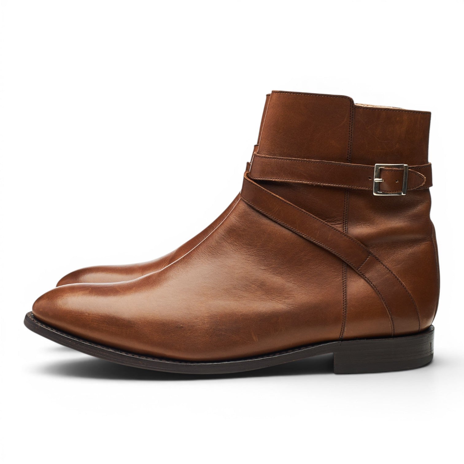 Barker Jodhpur Boots zip cuir marron 10.5