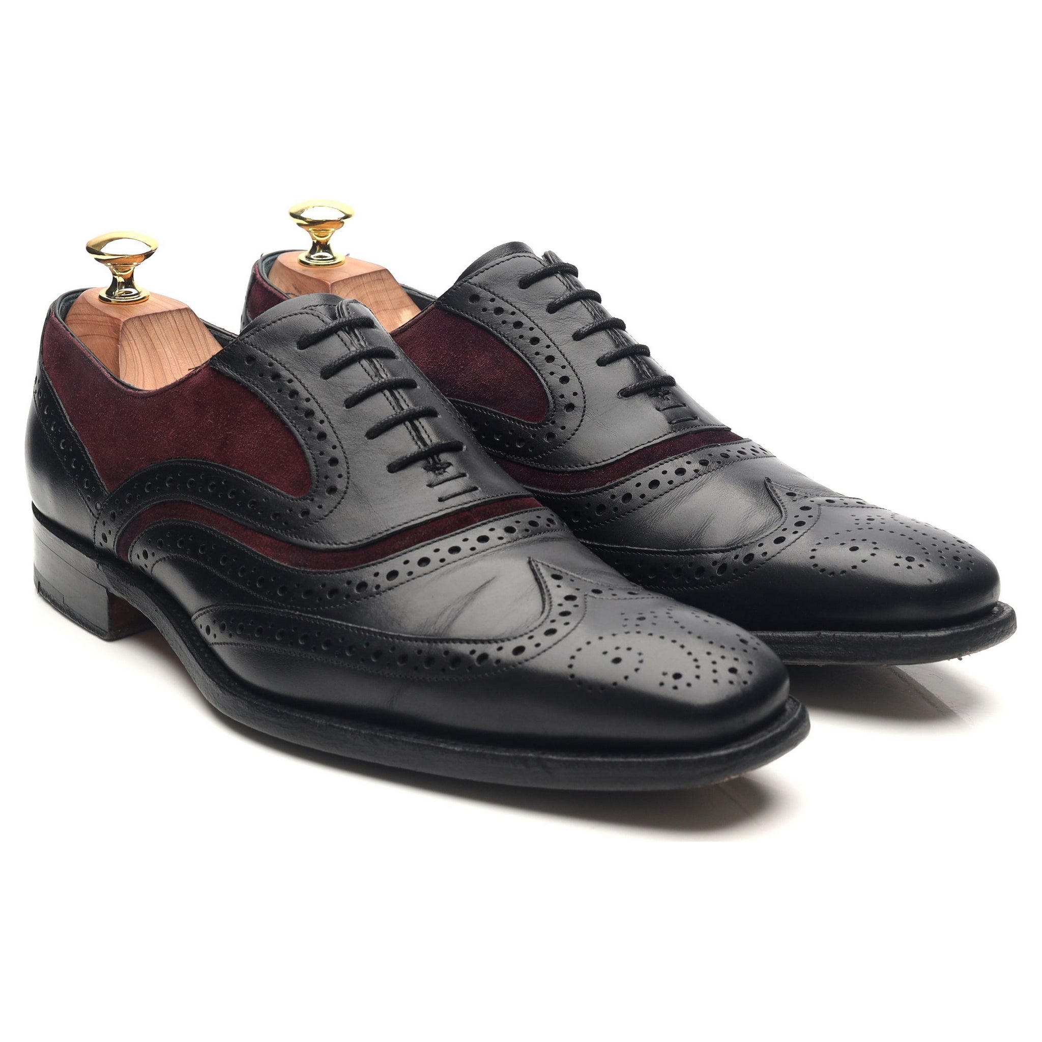 Barker McClean richelieu brogue cuir noir pointure UK 8