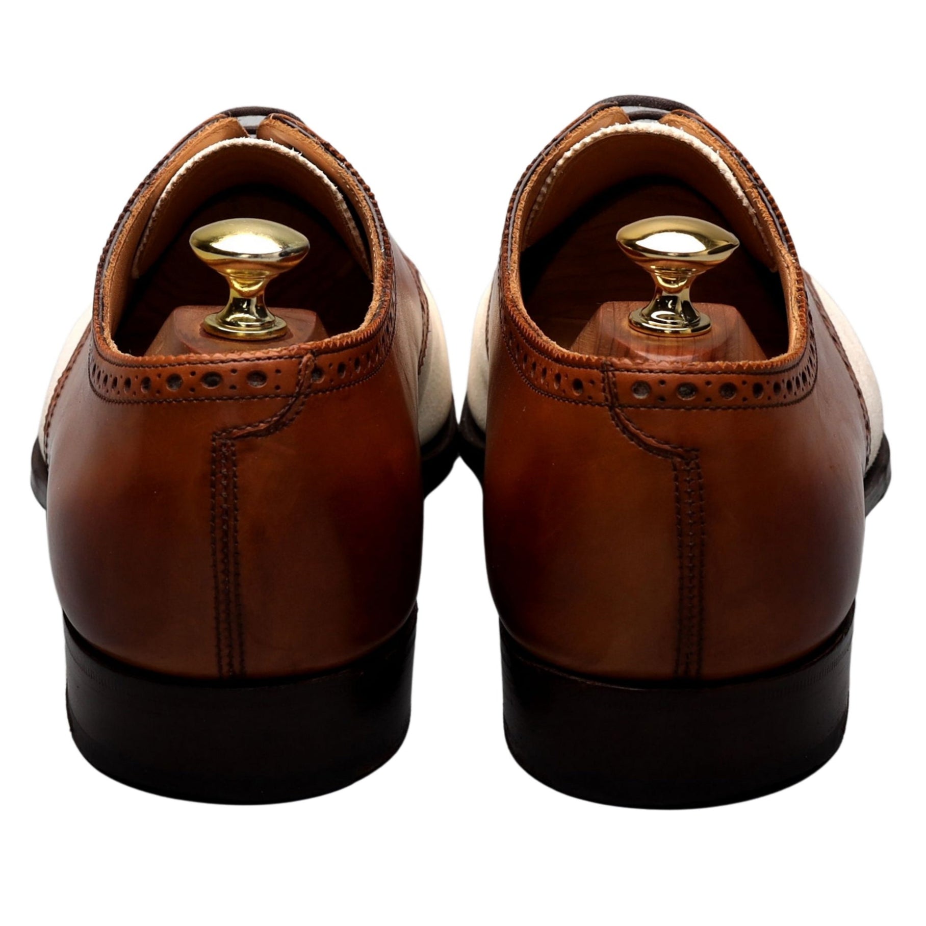 Ralph Lauren Purple Label derby cuir marron blanc 8,5