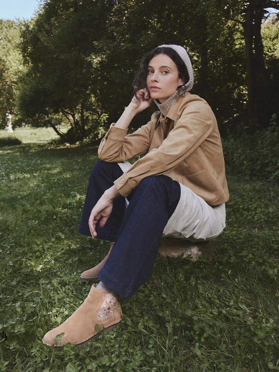 Toni Pons Bisbal bottines daim brodées 2,5 cm