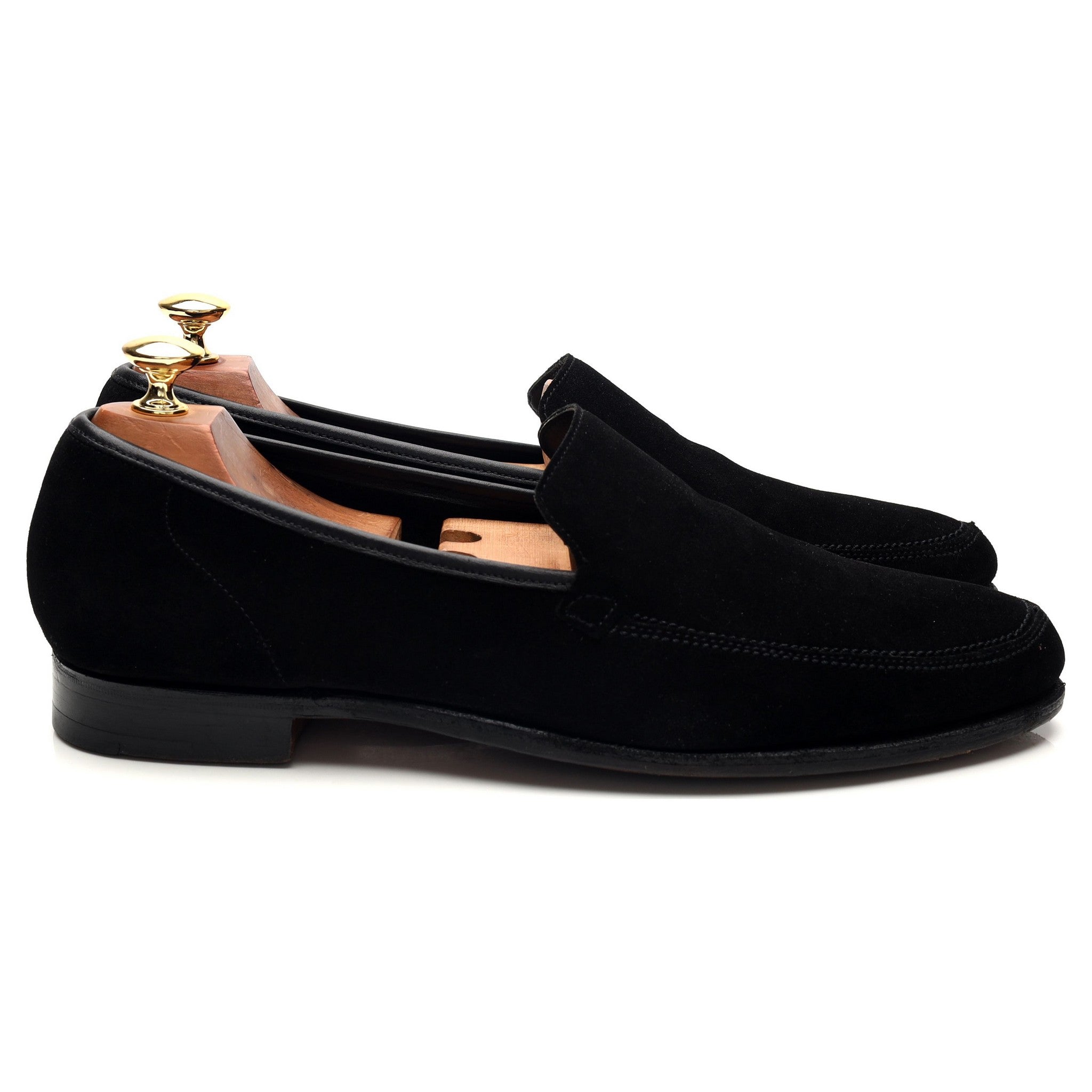 New & Lingwood Eton mocassins suède noir UK 9.5