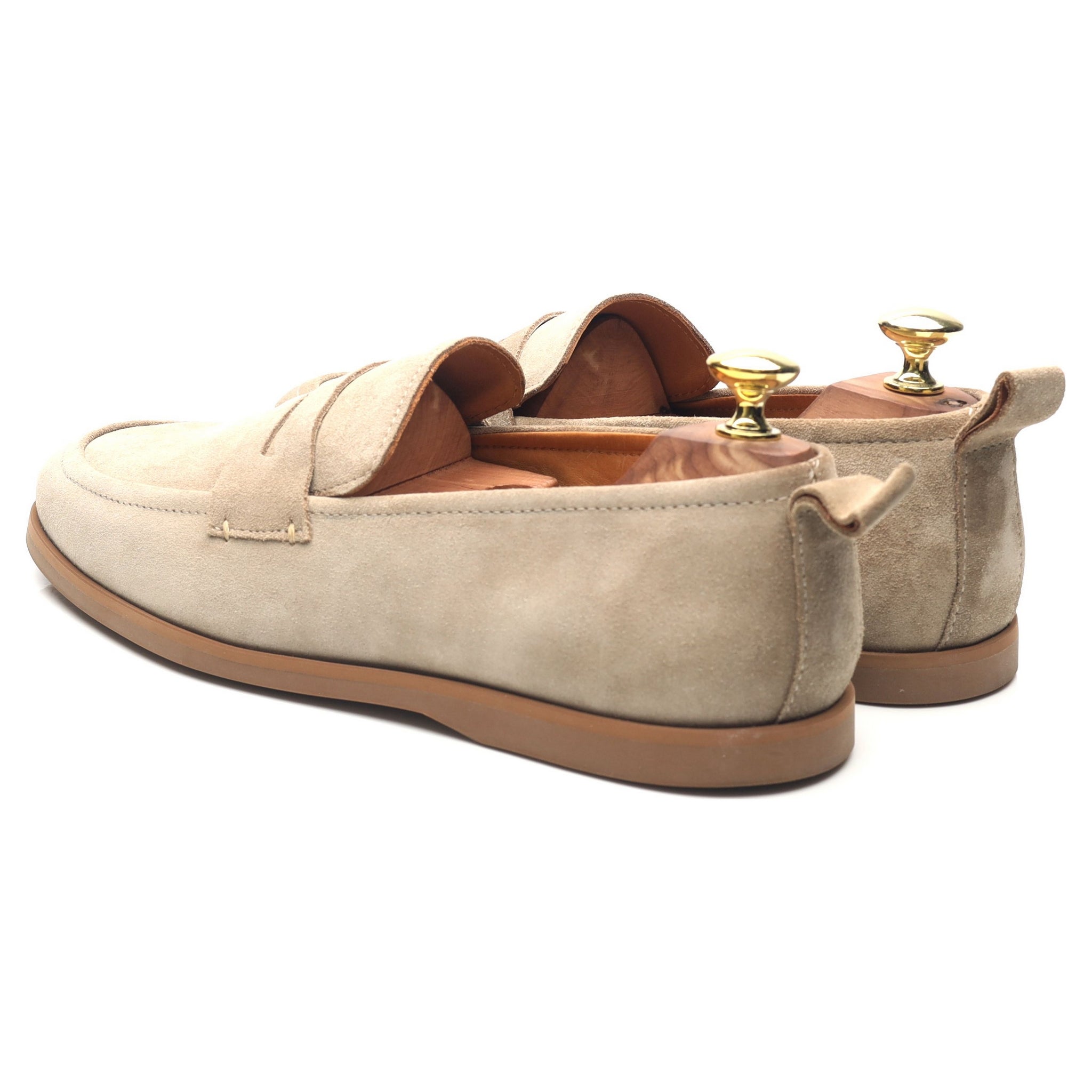 Mr P. mocassins suède beige pointure 7,5 semelle gomme