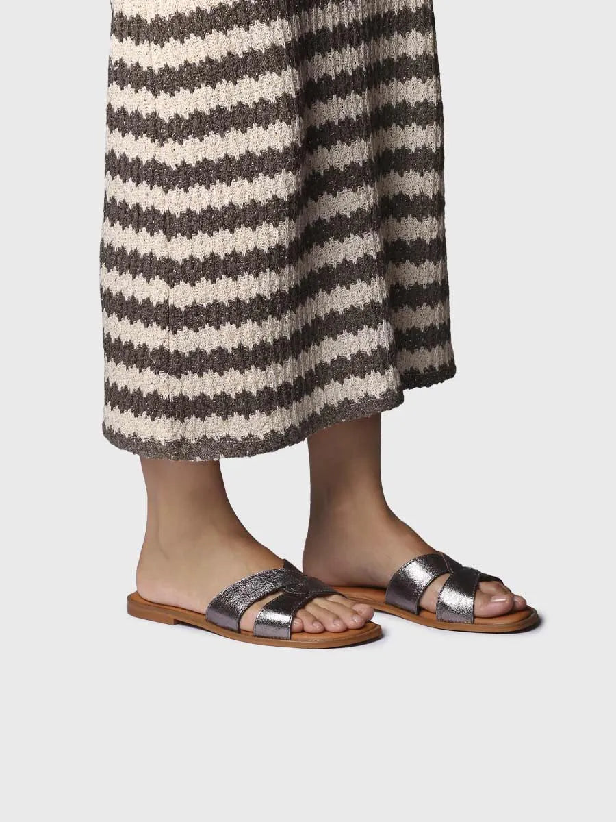 Toni Pons Brescia sandales femme cuir métallisé