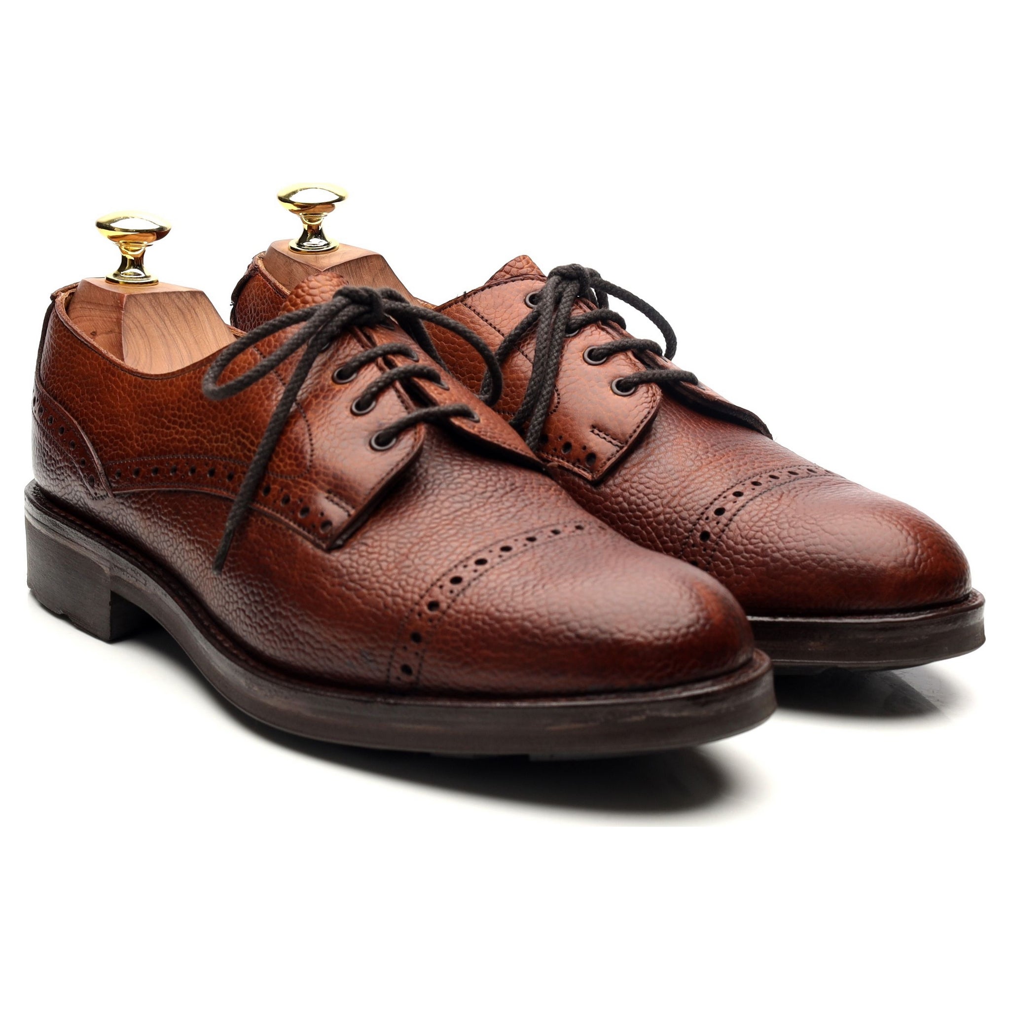 Holland & Holland derby cuir grainé marron 8 UK