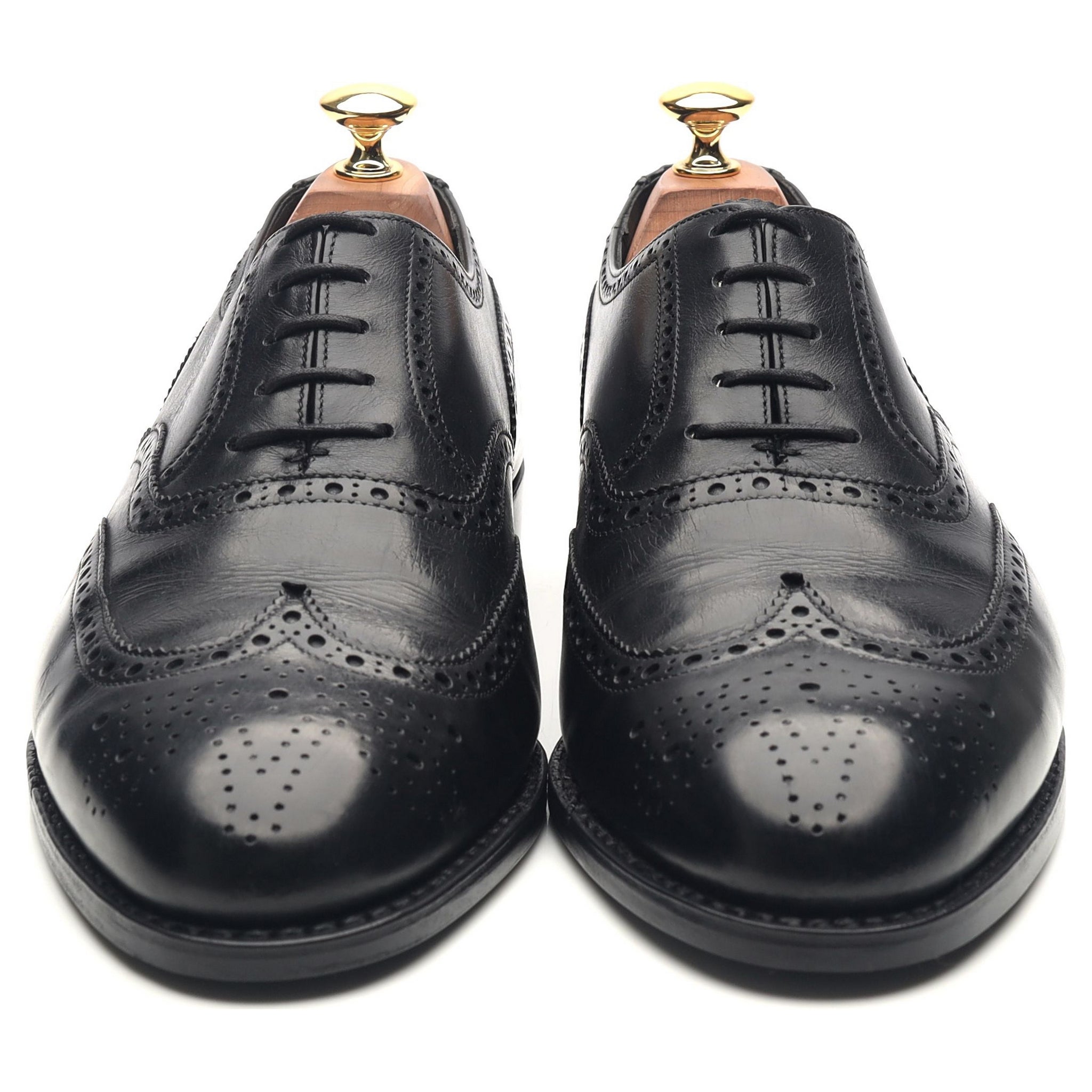 George Cleverley brogue cuir noir 9 semelle cuir