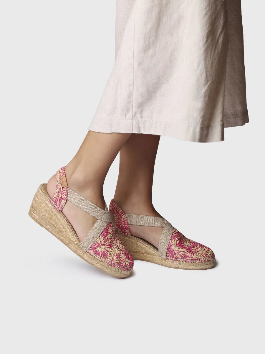 Toni Pons Terra-RF espadrilles compensées raphia floral