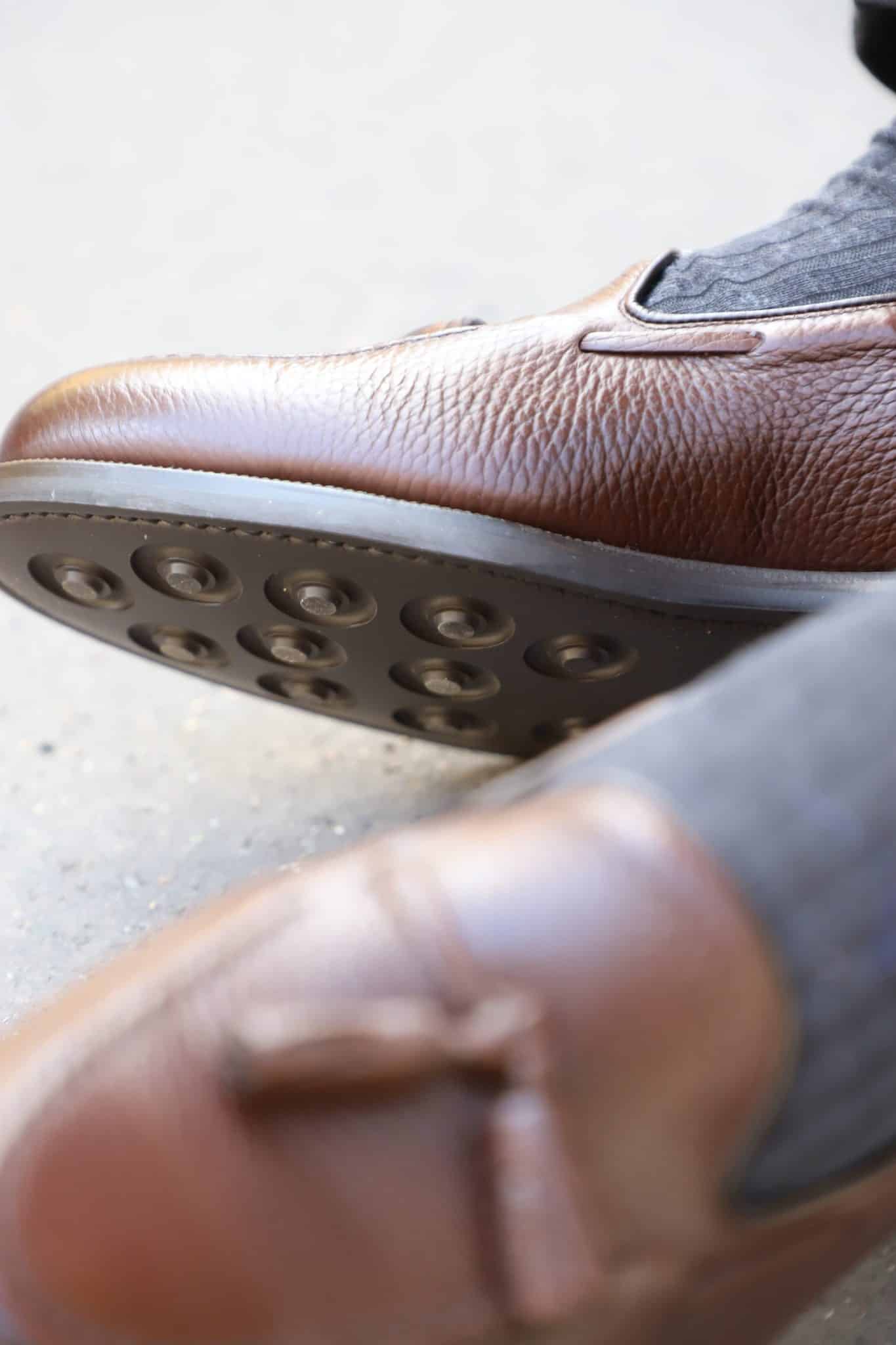 Malfroid Goodwood mocassin cuir grainé gomme Dainite