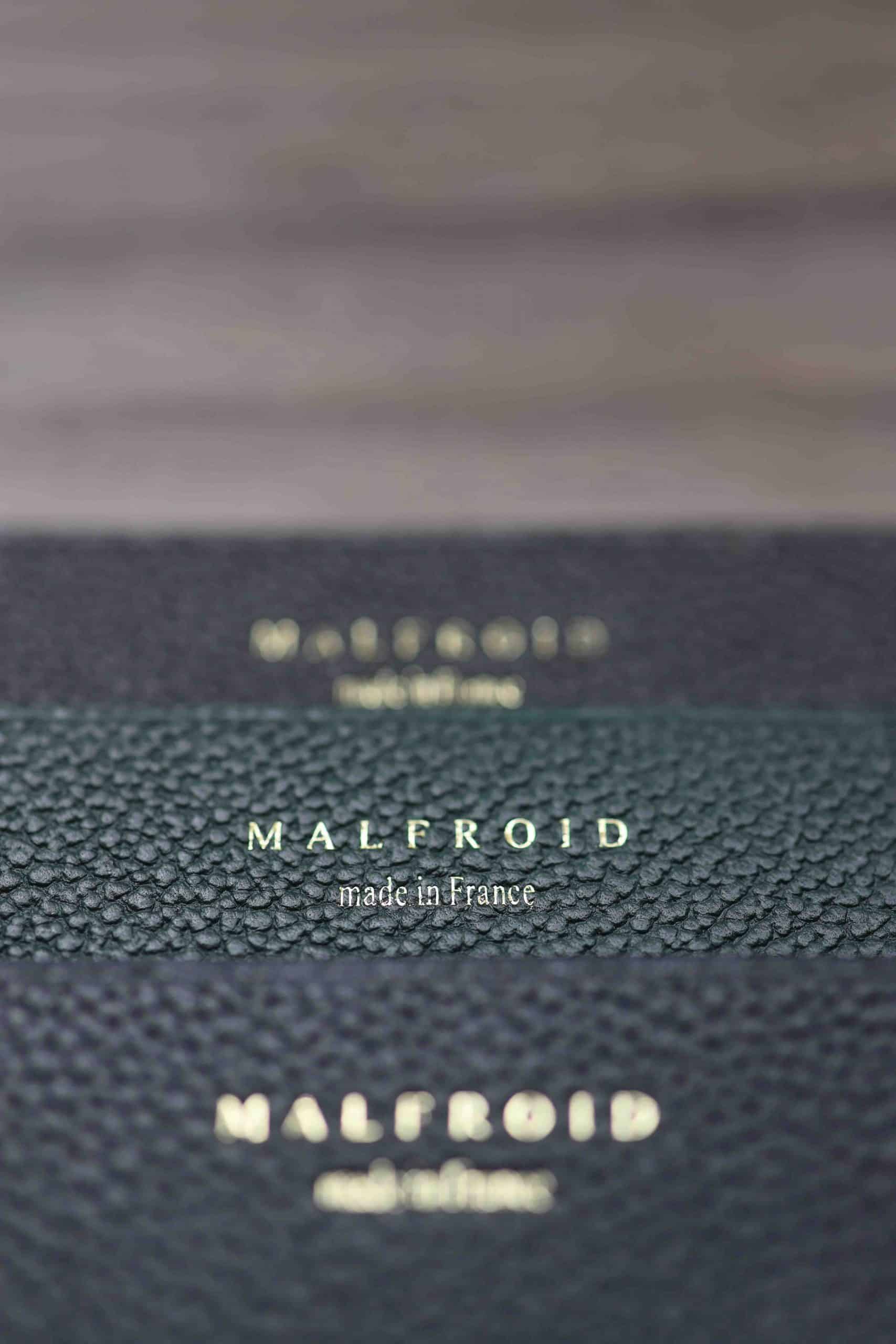 Malfroid porte-cartes cuir vert racing 8 cartes
