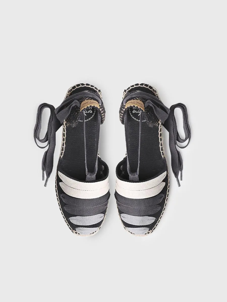 Toni Pons Viola-Ne espadrille compensée noire vegan