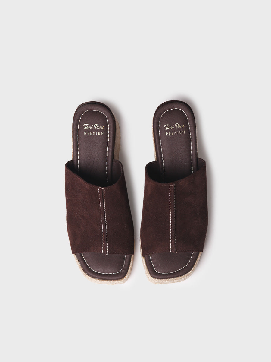 Toni Pons Miriam espadrilles compensées cuir divisé talon 8 cm