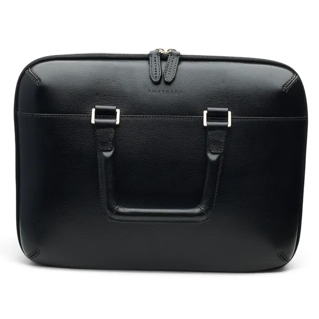 Smythson Slim sacoche cuir noir porte-documents 35 cm