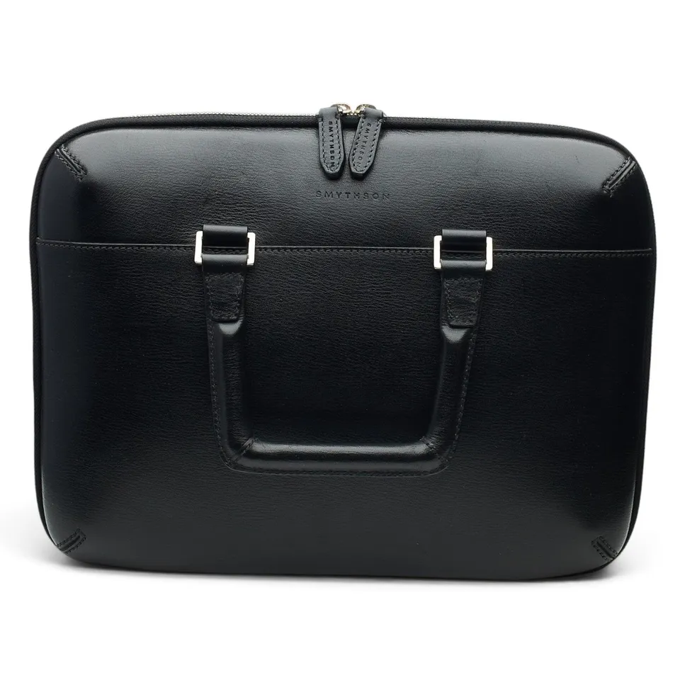 Smythson Slim sacoche cuir noir porte-documents 35 cm