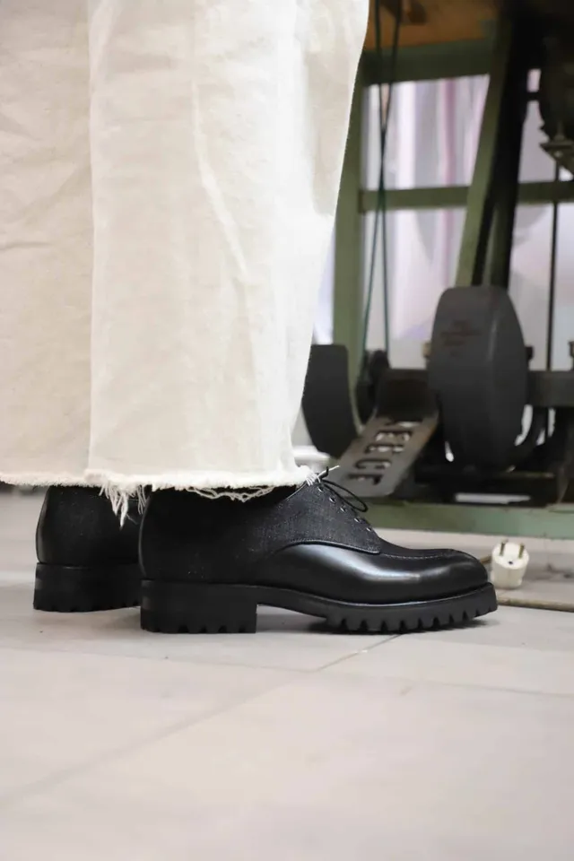 Malfroid Reserve Defender derbies denim selvedge