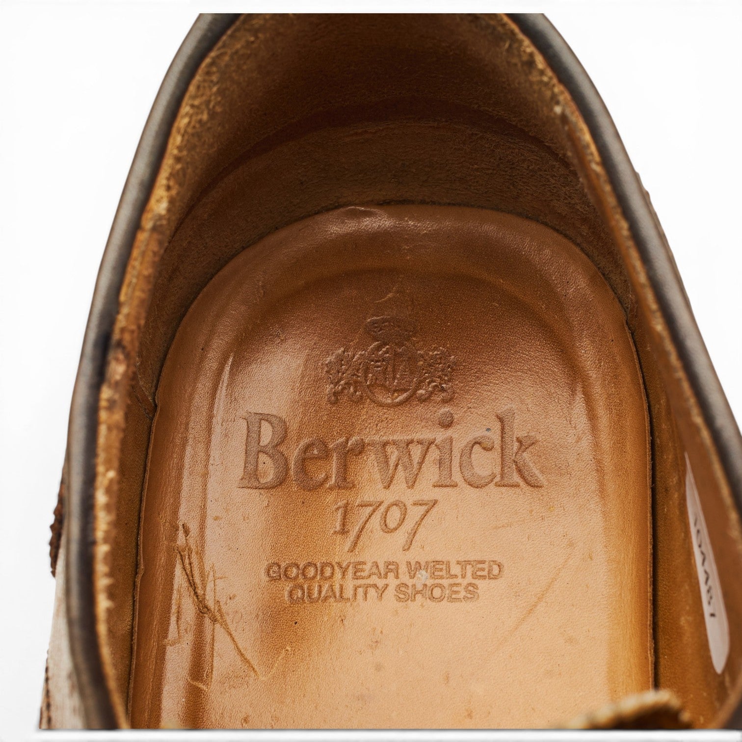 Berwick 4170 derby brogues cuir grainé marron UK 8