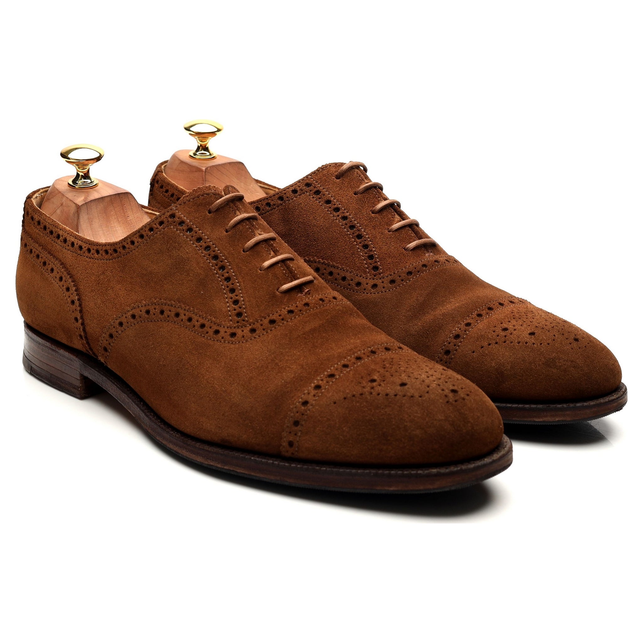 Shipton & Heneage Winchester richelieu semi-brogue daim marron 10,5
