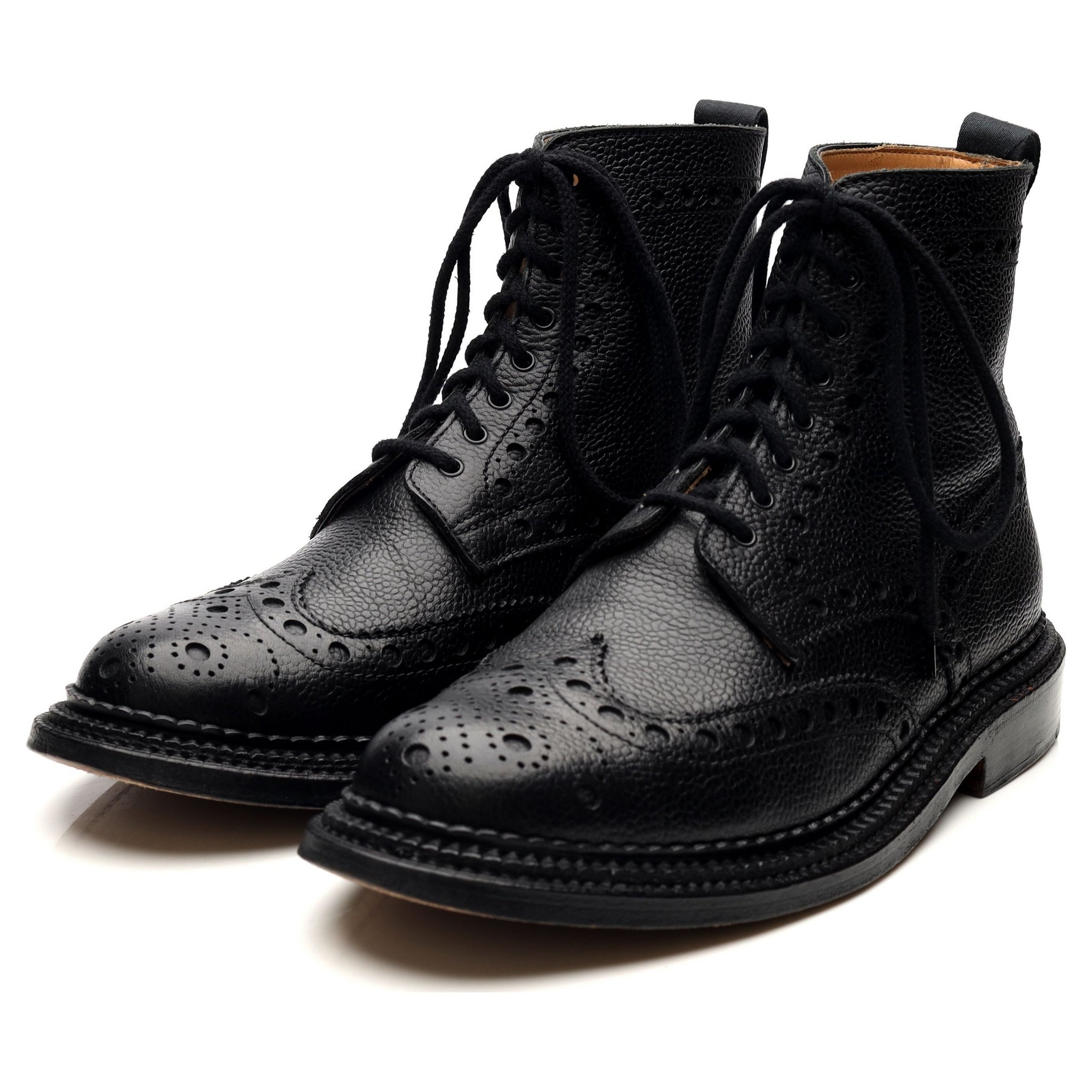Grenson Fred boots brogue cuir noir UK 7