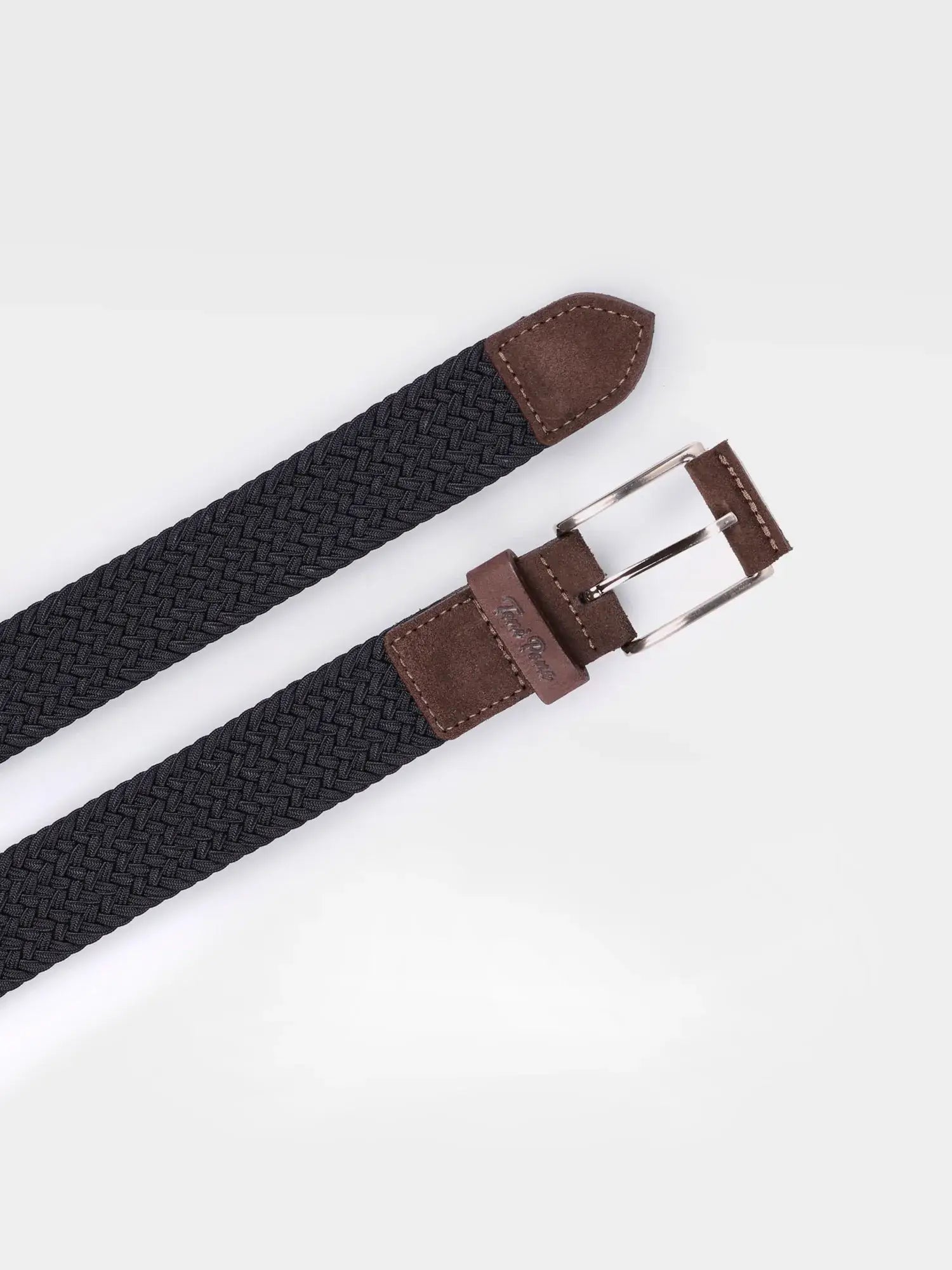 Toni Pons Eric ceinture homme bleu marine tressée élastique