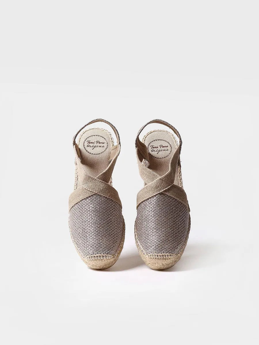 Toni Pons Triton espadrilles compensées brillantes vegan