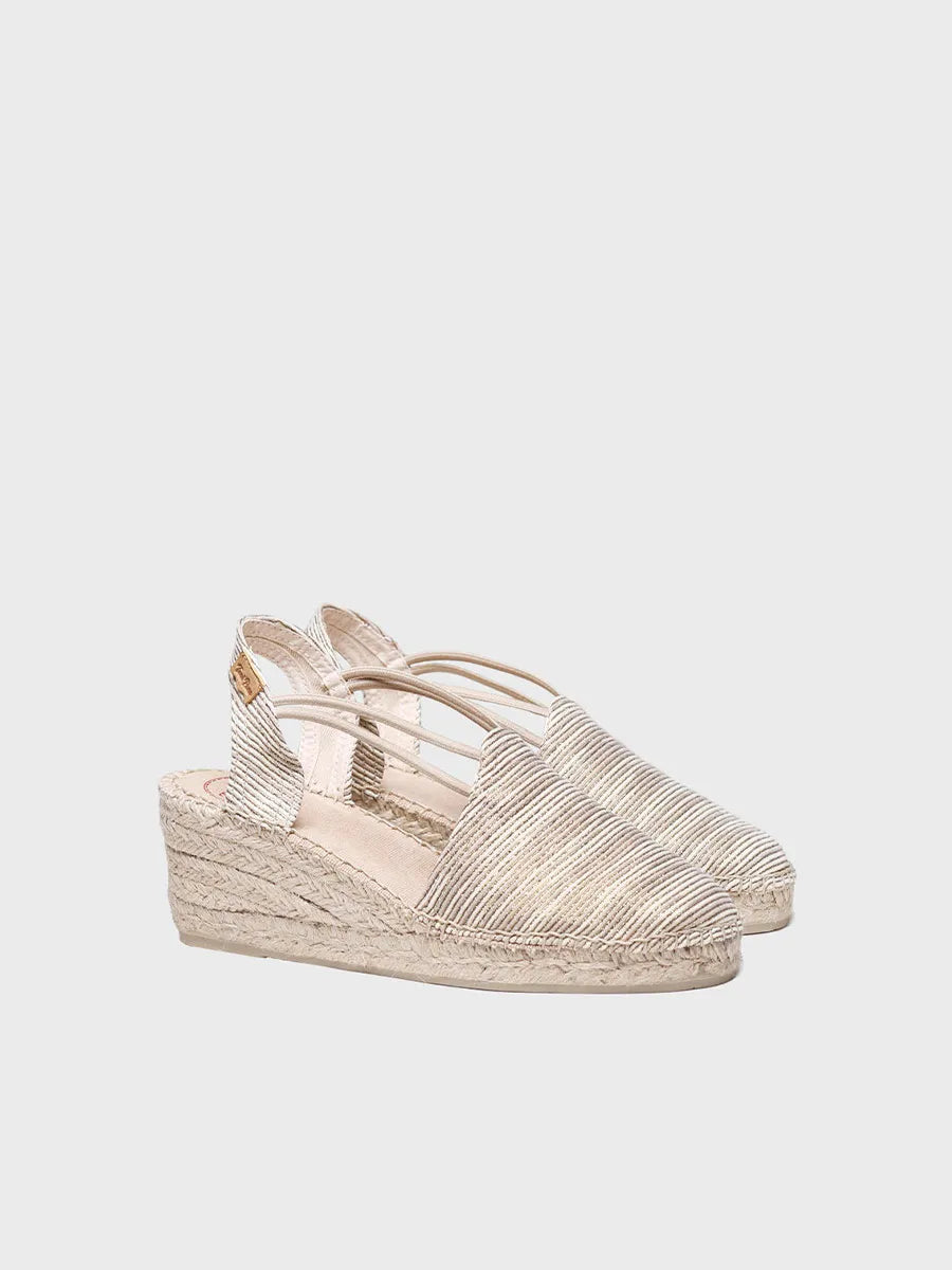 Toni Pons Tania-ZR espadrilles compensées toile beige