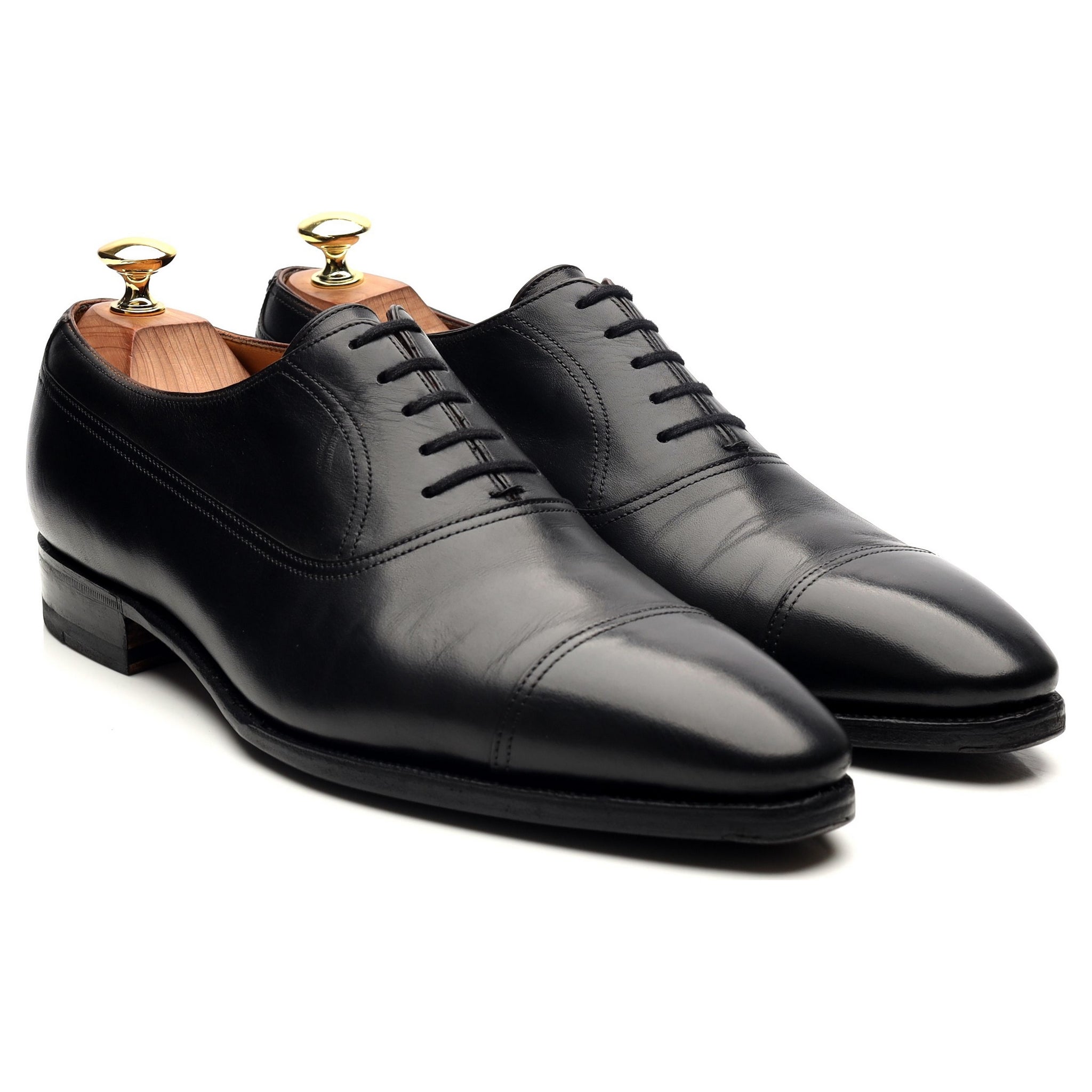 Corthay oxford cuir noir pointure UK 8 bout droit