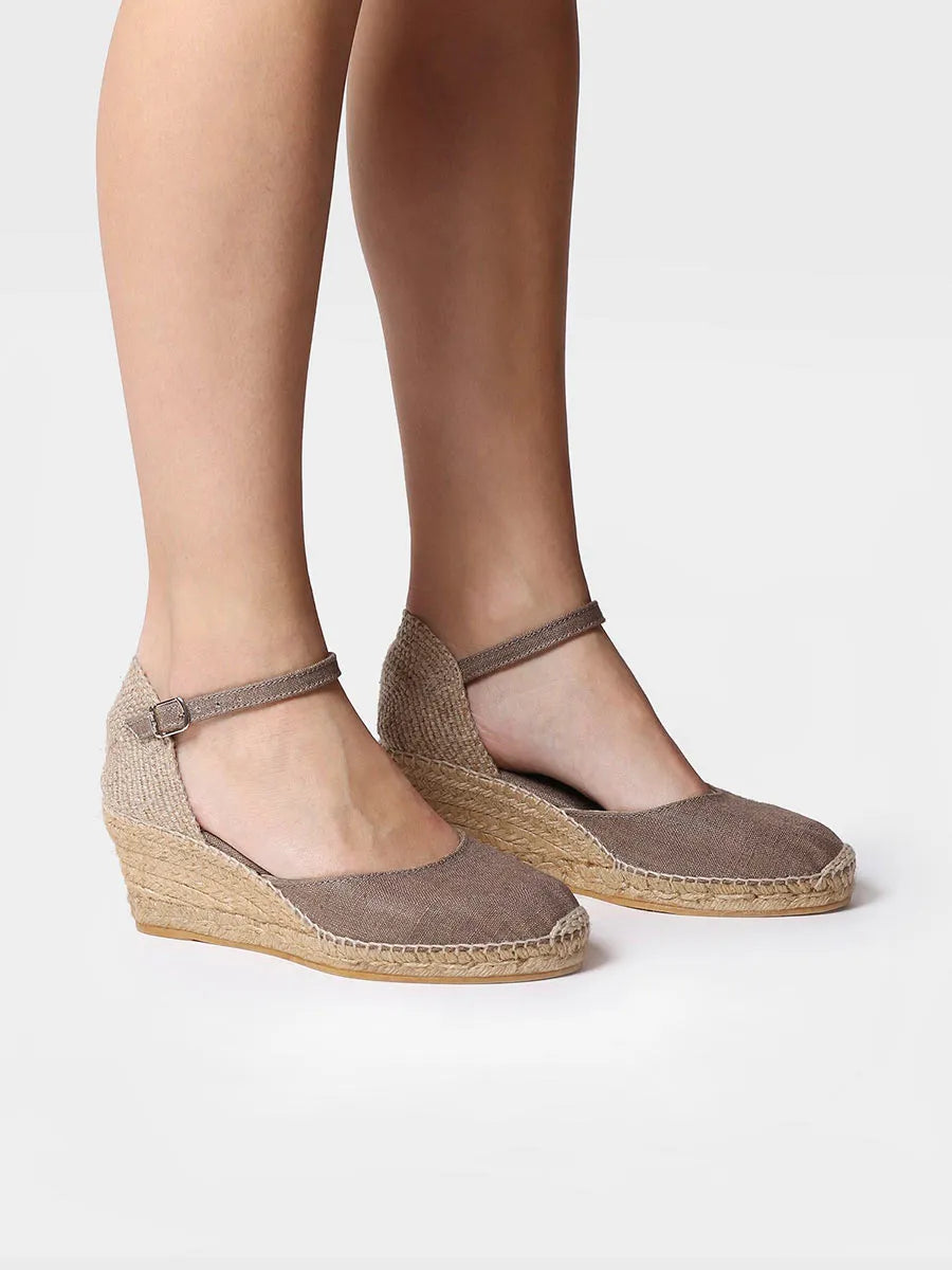Toni Pons Caldes espadrilles compensées jute taupe