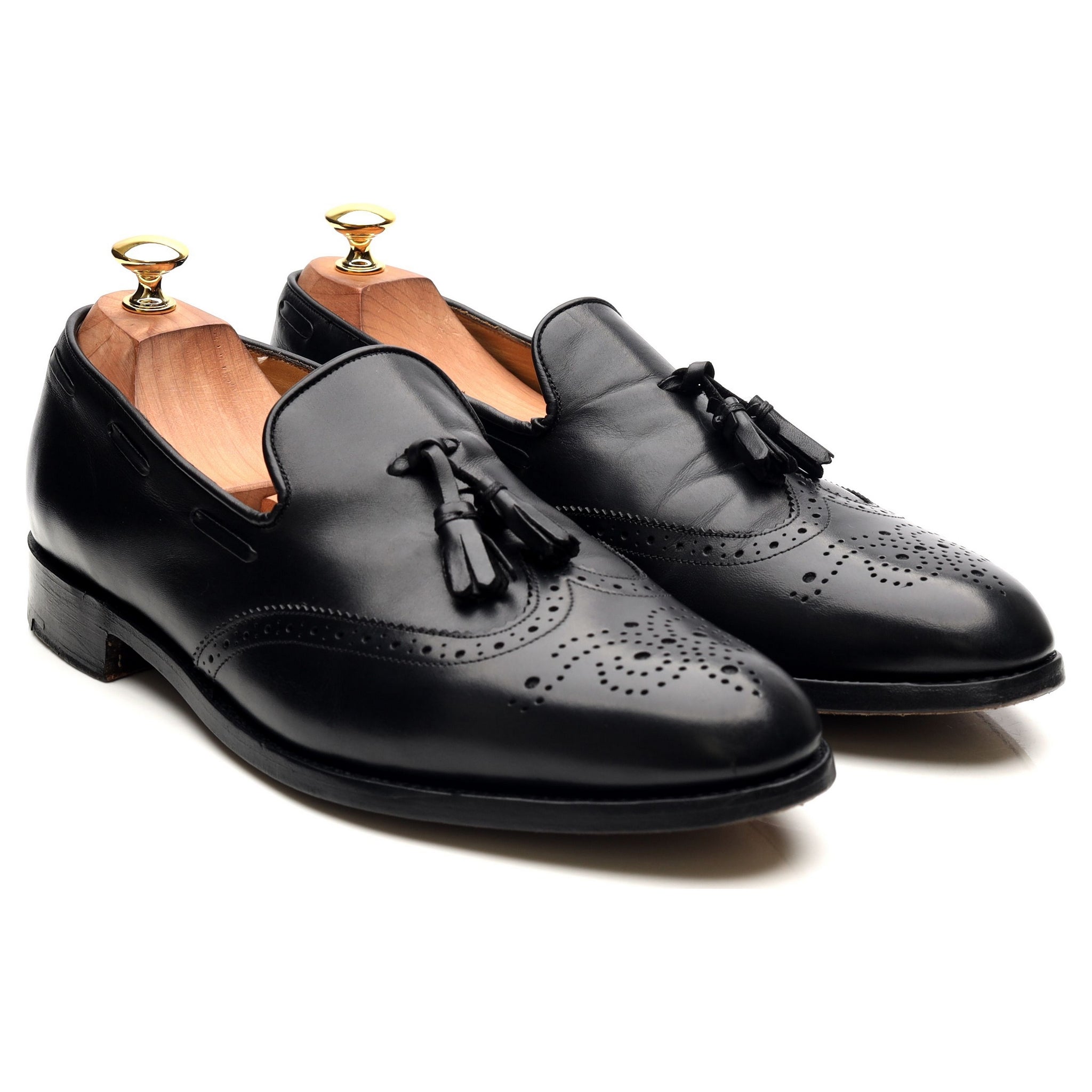Herring mocassin cuir noir à pompons pointure UK 10