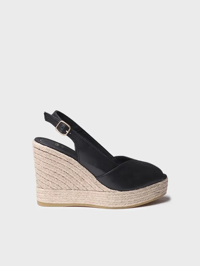 Toni Pons Oprah espadrille compensée noire talon 10 cm