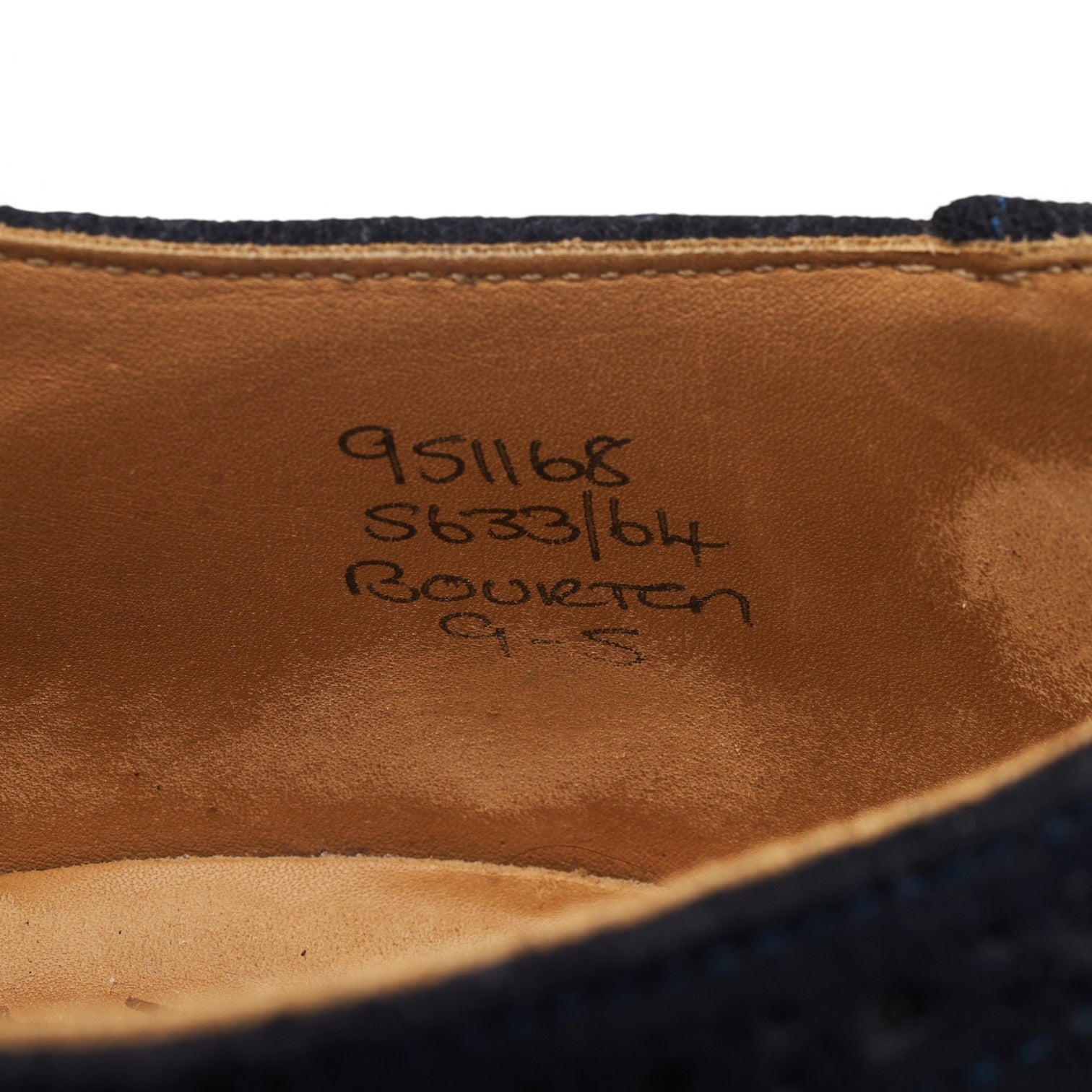 Tricker's Bourton derby brogue suède bleu marine UK 9