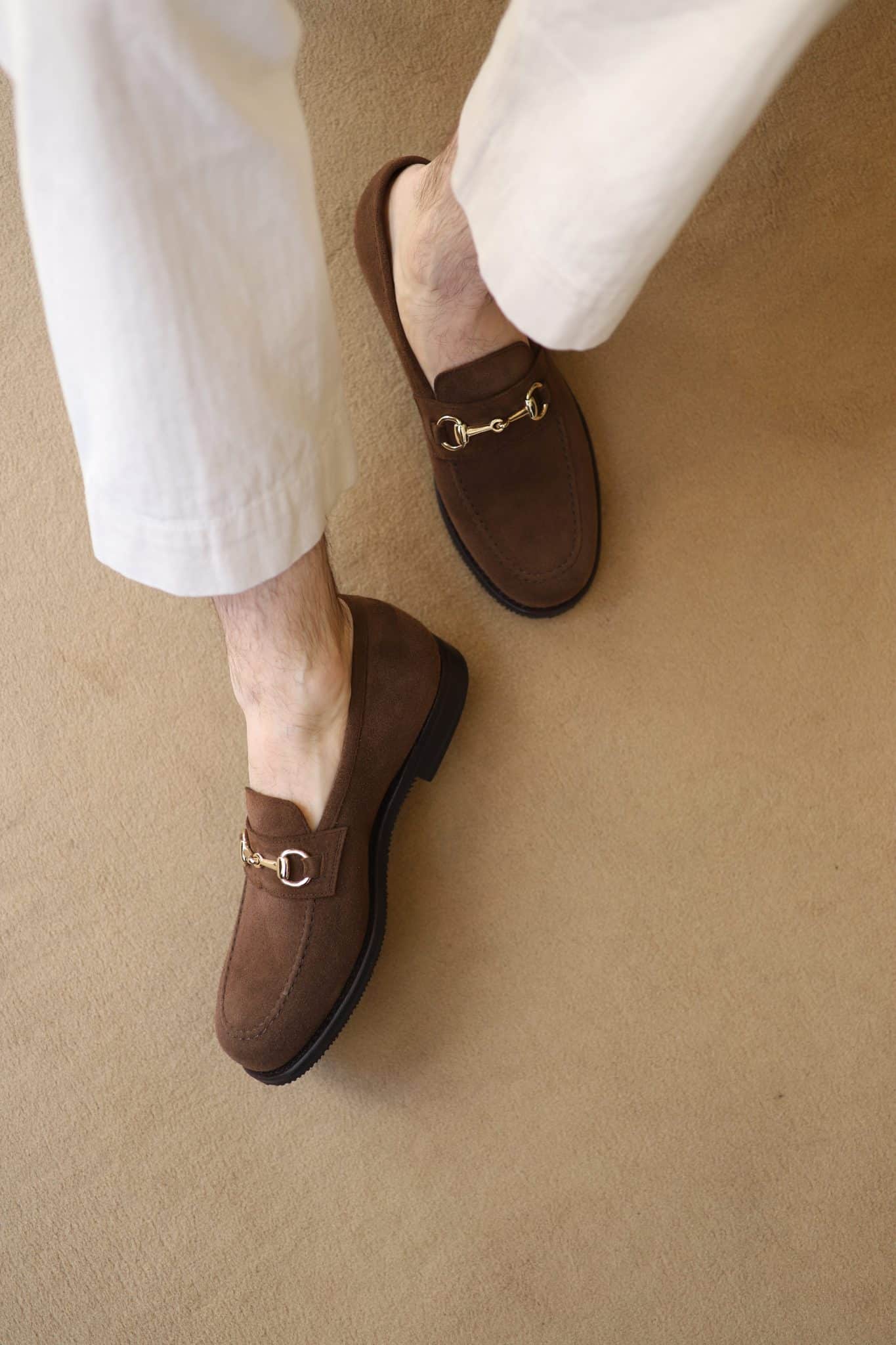 Malfroid Passy mocassin à mors velours praline Vibram