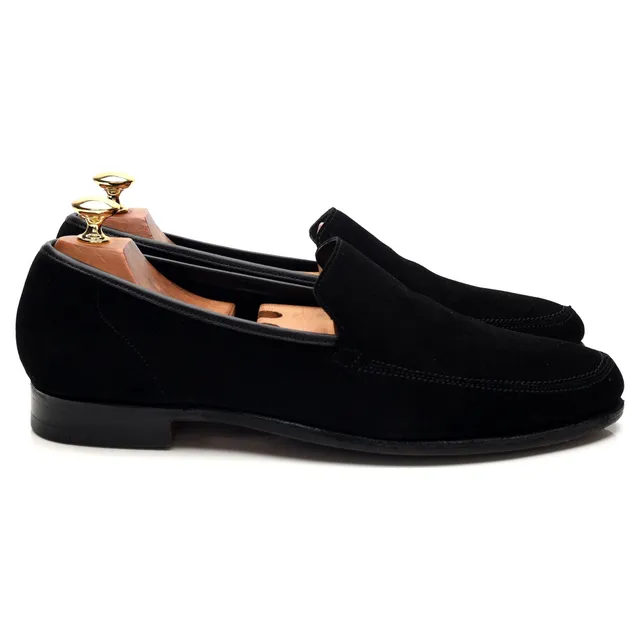 New & Lingwood Eton mocassins suède noir UK 9.5