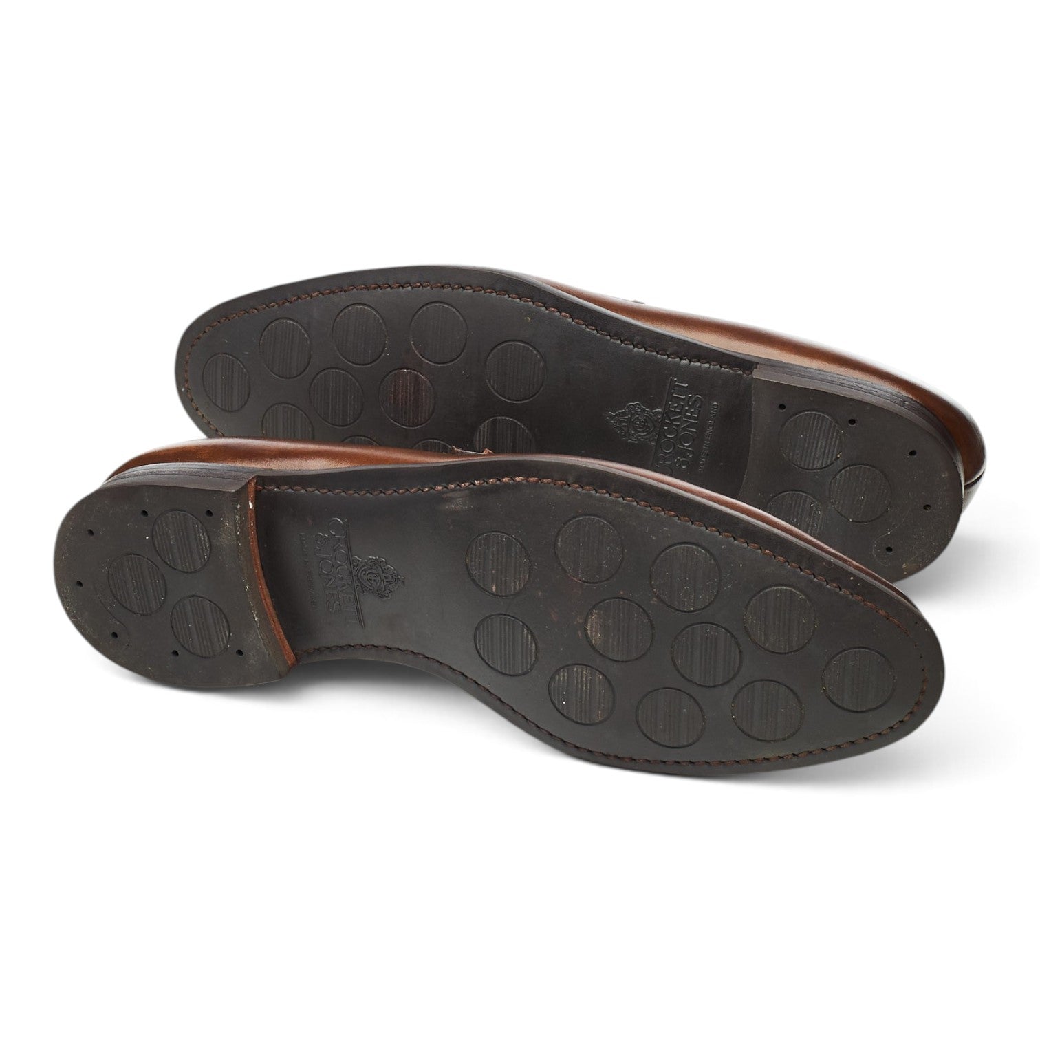 Crockett & Jones Sydney mocassins cuir marron UK 9.5 semelle gomme