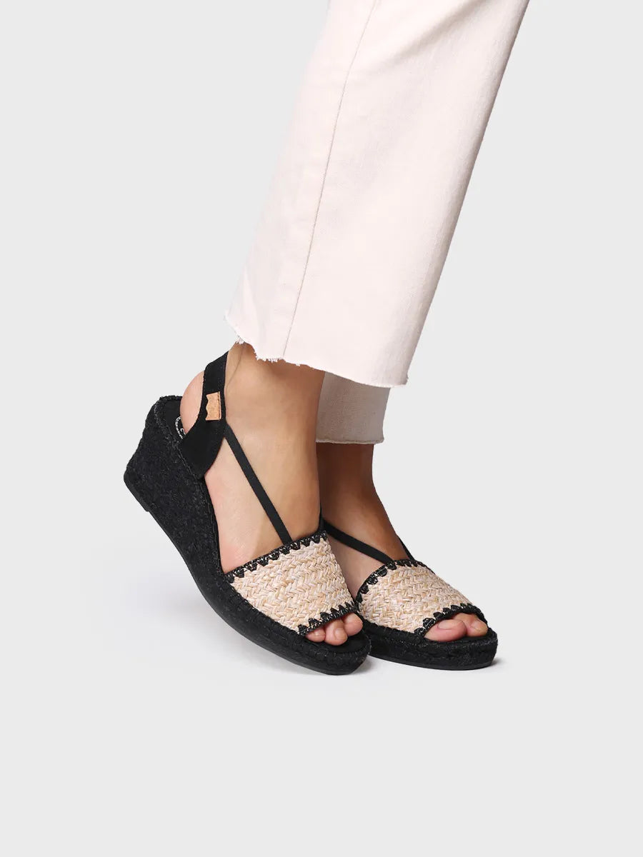 Toni Pons Selva-IP espadrille compensée noire 7 cm