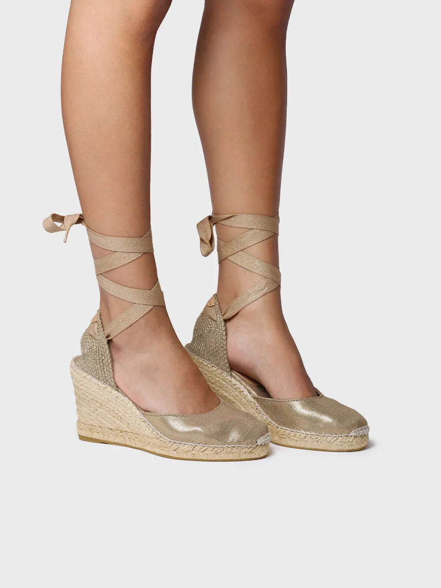 Toni Pons Florina espadrilles compensées rubans platine