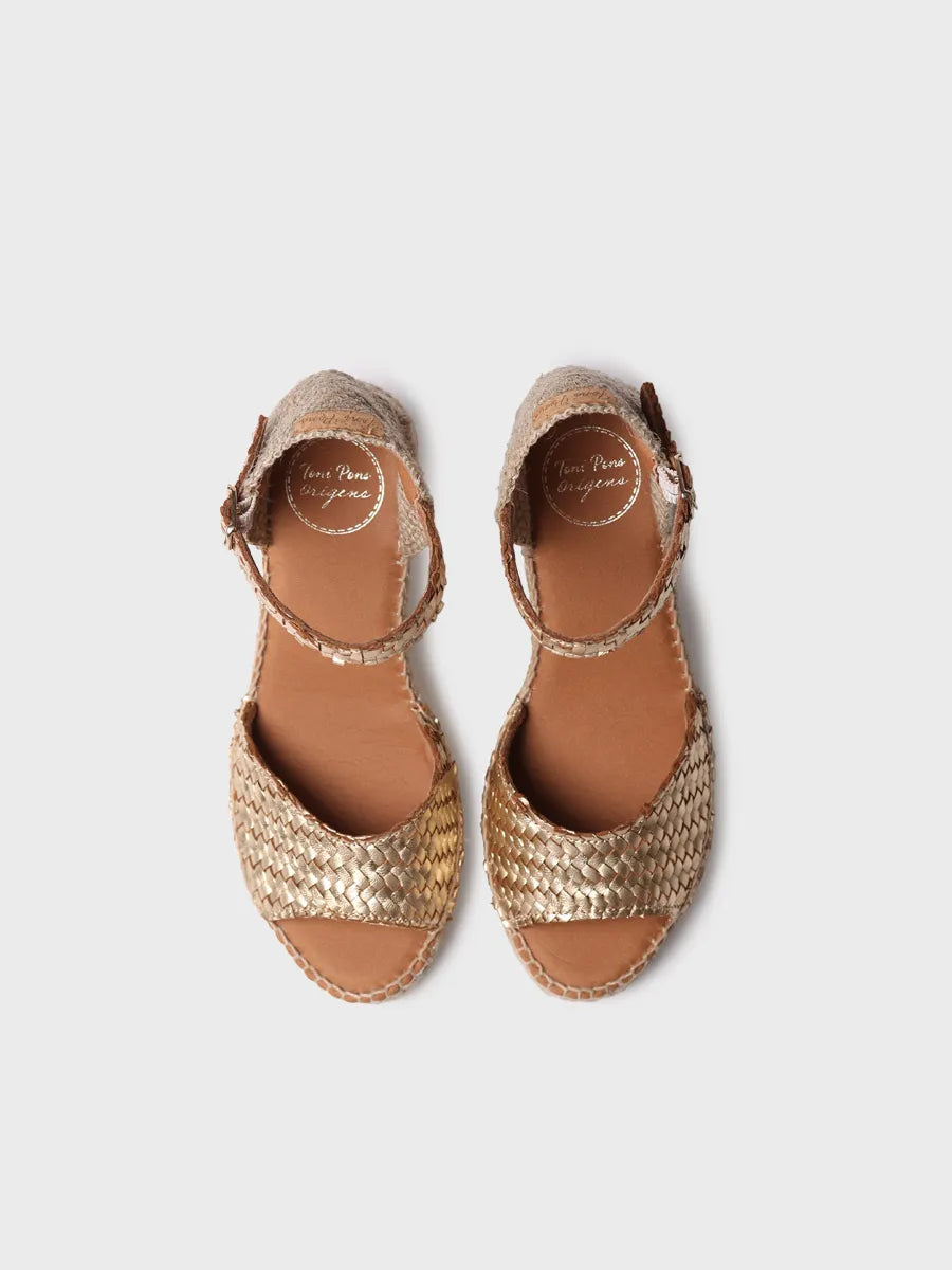 Toni Pons Sarai espadrille compensée cuir tressé