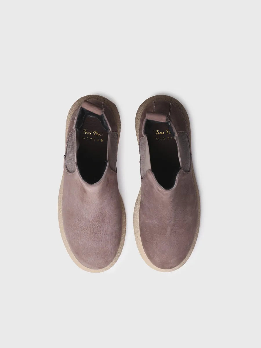 Toni Pons Davinia bottine nubuck taupe élastiques