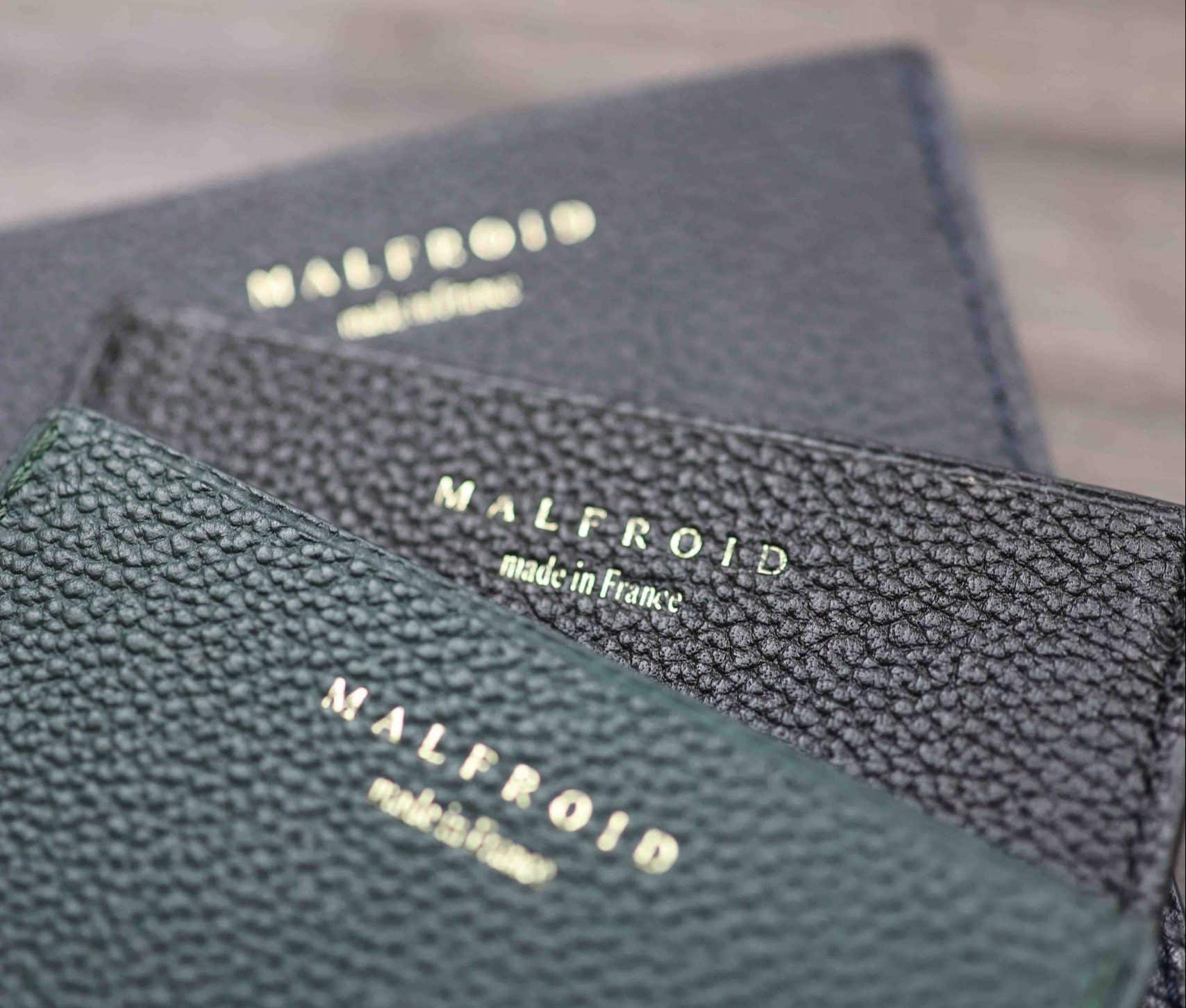 Malfroid porte-cartes cuir vert racing 8 cartes