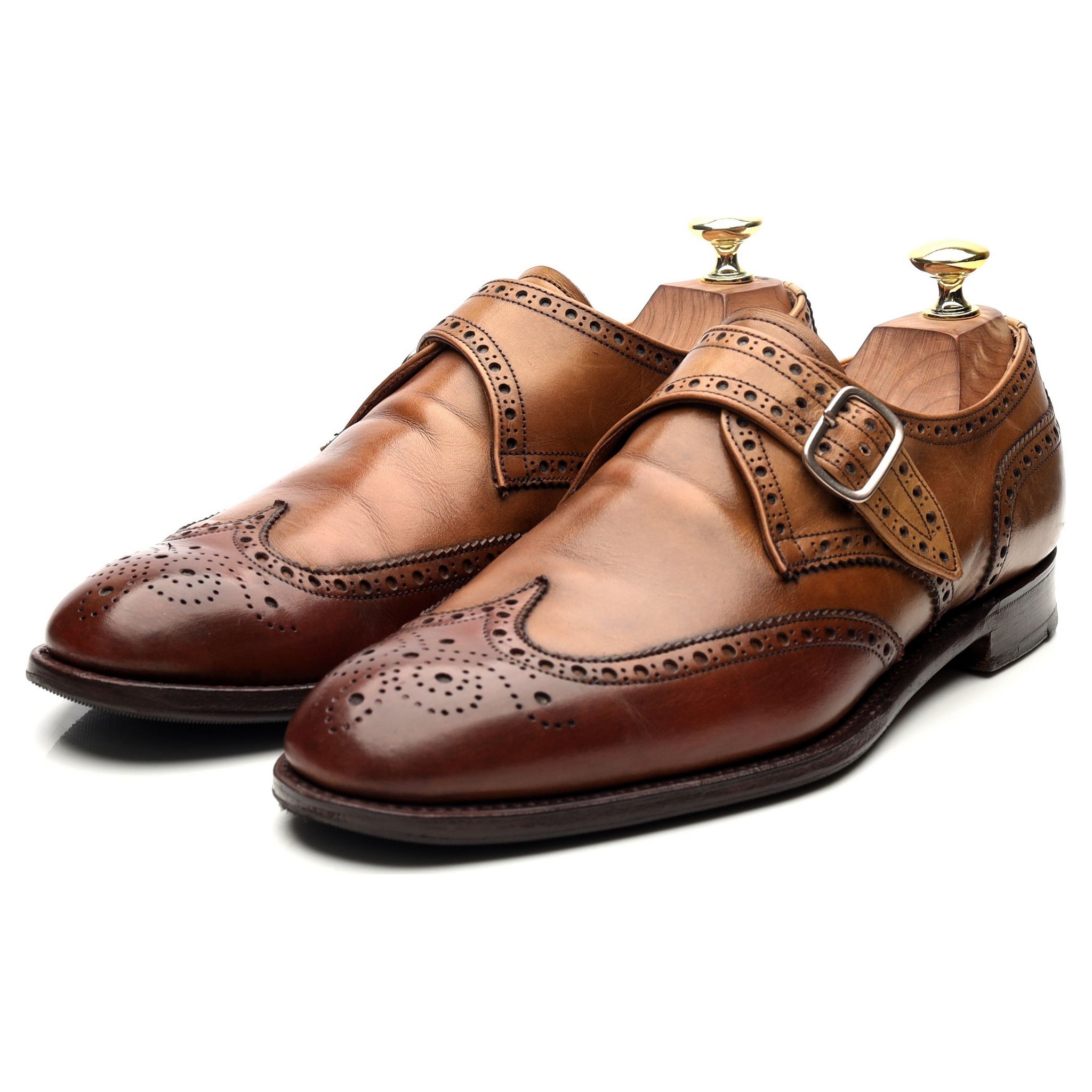 Cheaney Humphrey chaussures monk cuir marron pointure 7