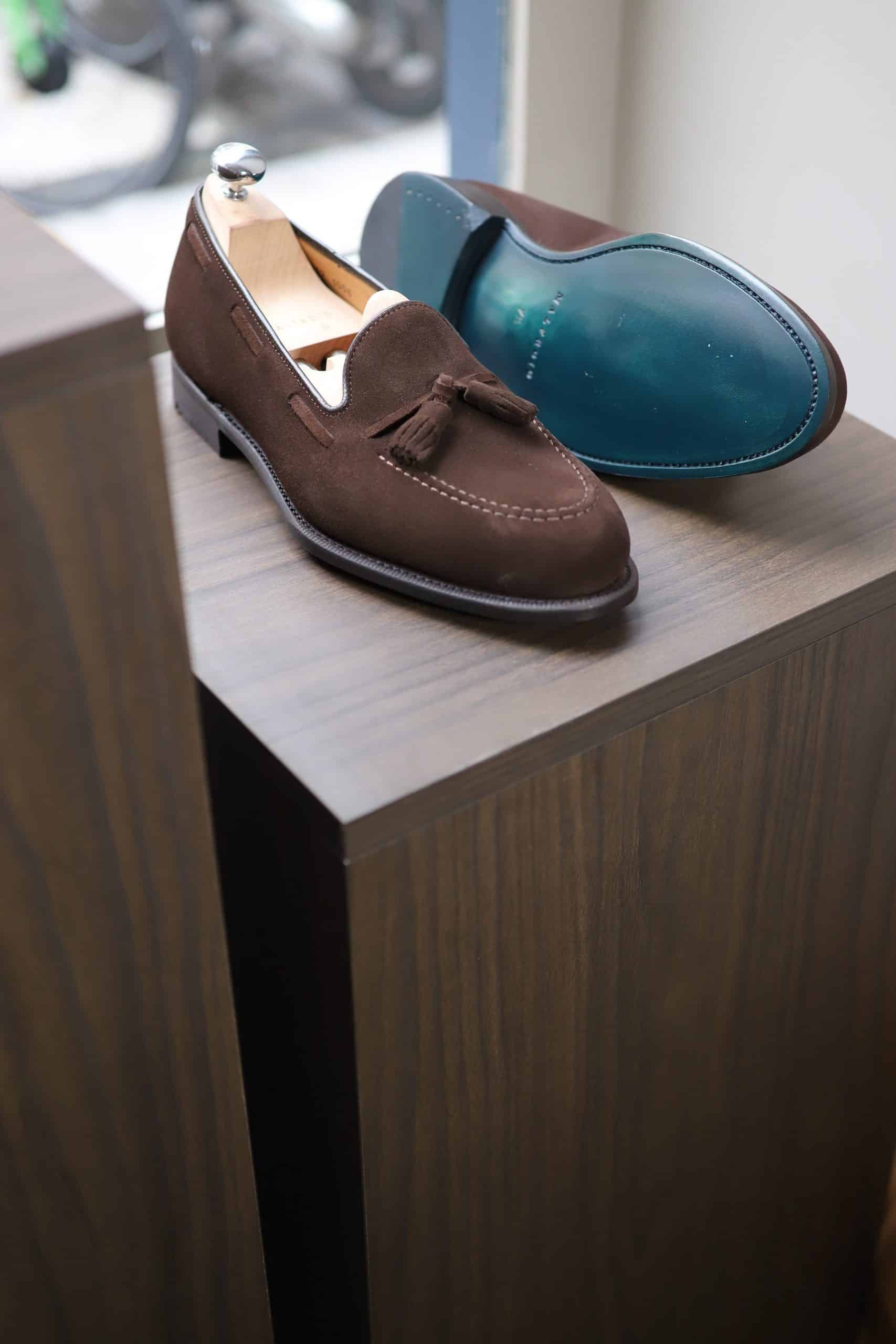 Malfroid Goodwood mocassin pompons veau velours