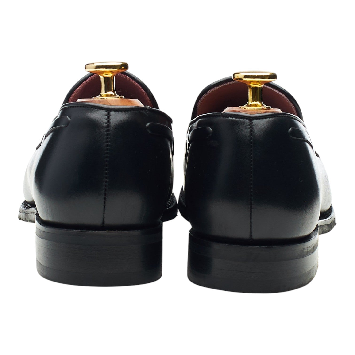Barker Sienna mocassin cuir noir pompons 5 UK