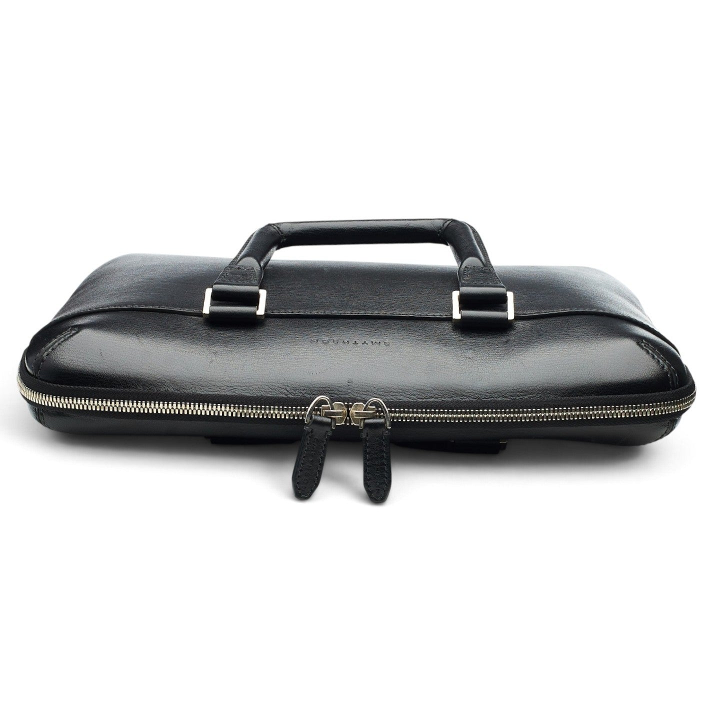 Smythson Slim sacoche cuir noir porte-documents 35 cm