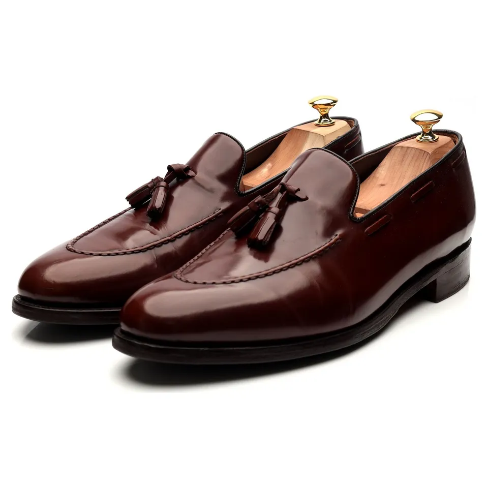 Foster & Son mocassins homme cuir bordeaux UK 11.5
