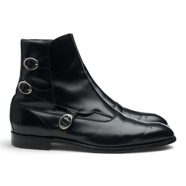 Barker Black Lavenum bottes cuir noir 9 UK boucles