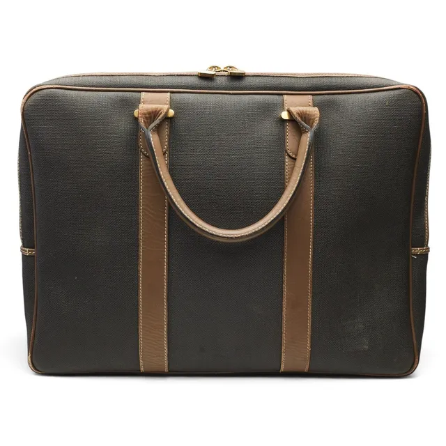 Dunhill sacoche ordinateur toile cirée marron