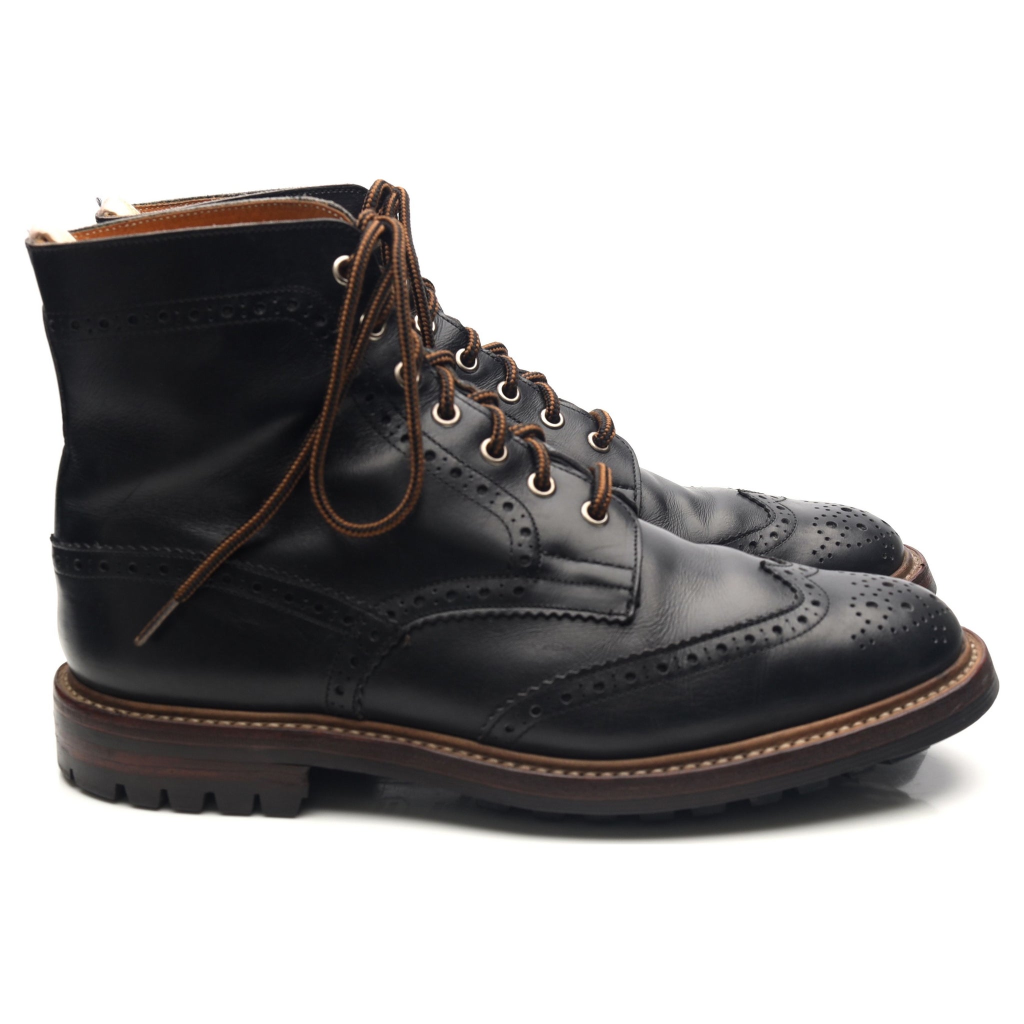 Tricker's Stow boots brogue cuir noir pointure 10 UK