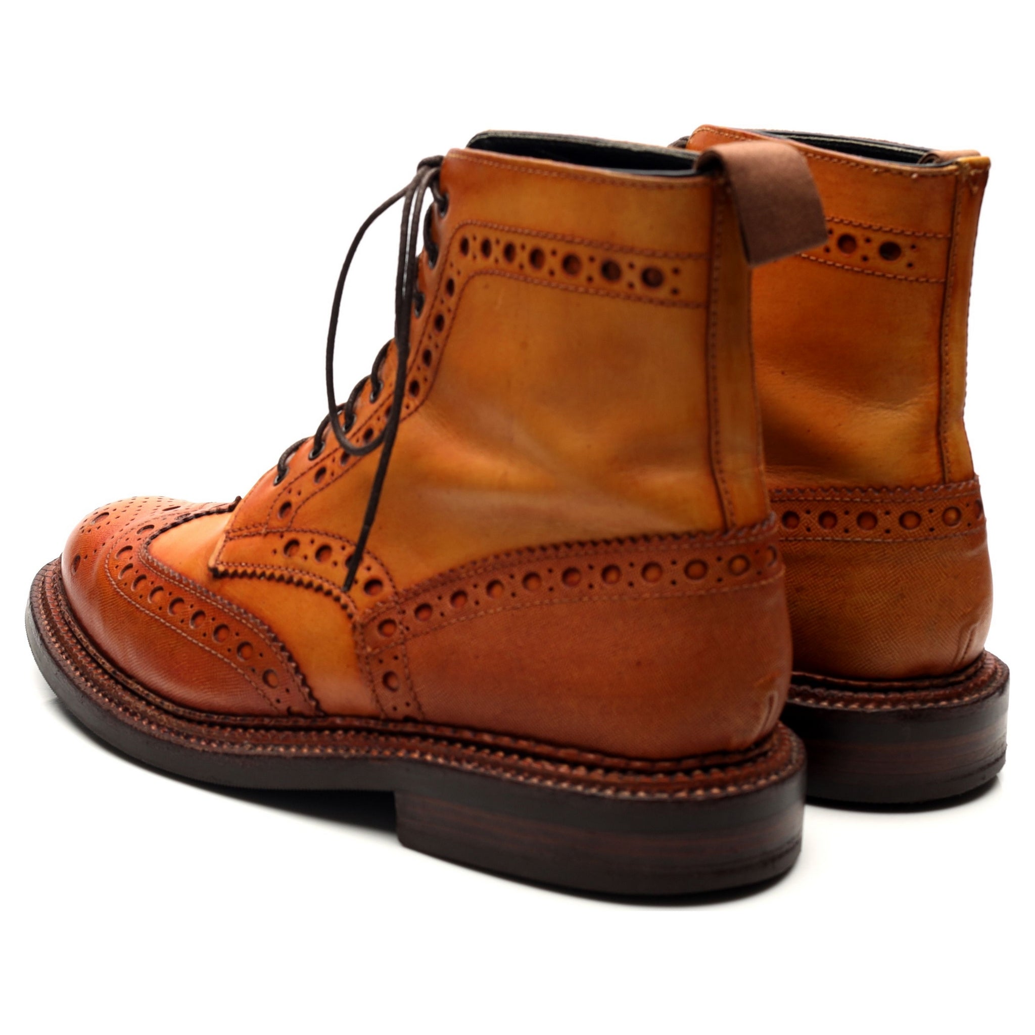 Grenson Fred bottines brogue cuir marron 8 triple cousu