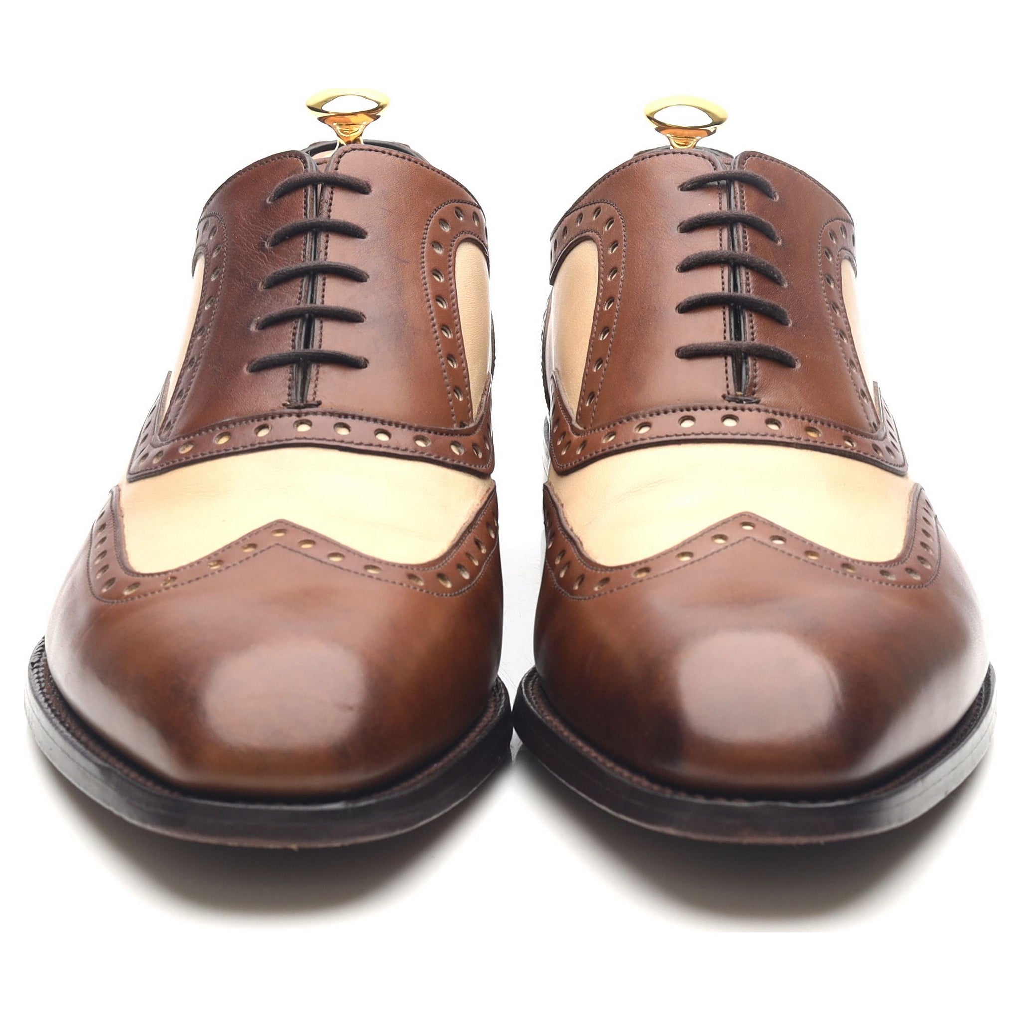 Barker Cambridge richelieu cuir marron beige UK 11