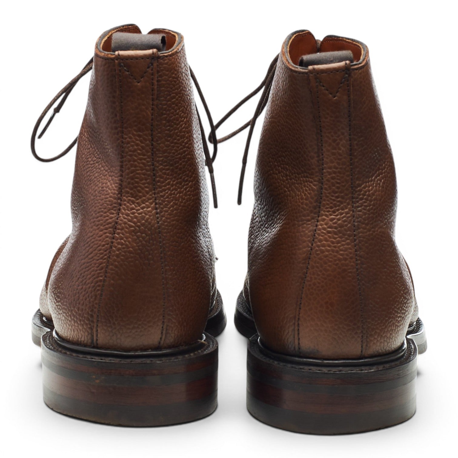 George Cleverley Taron boots cuir grainé marron UK 9,5