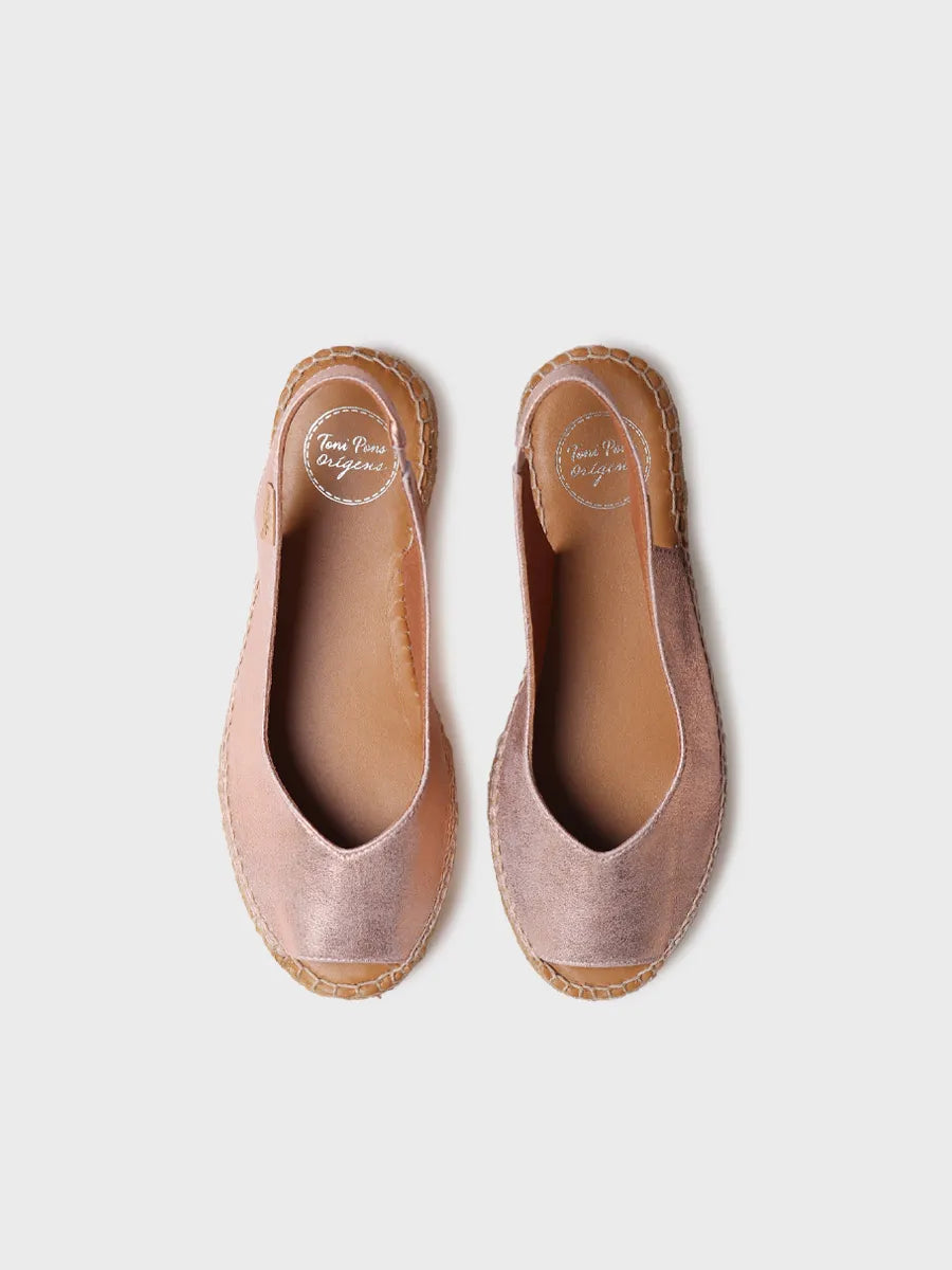 Toni Pons ERICA-AS espadrille cuir nude bout ouvert