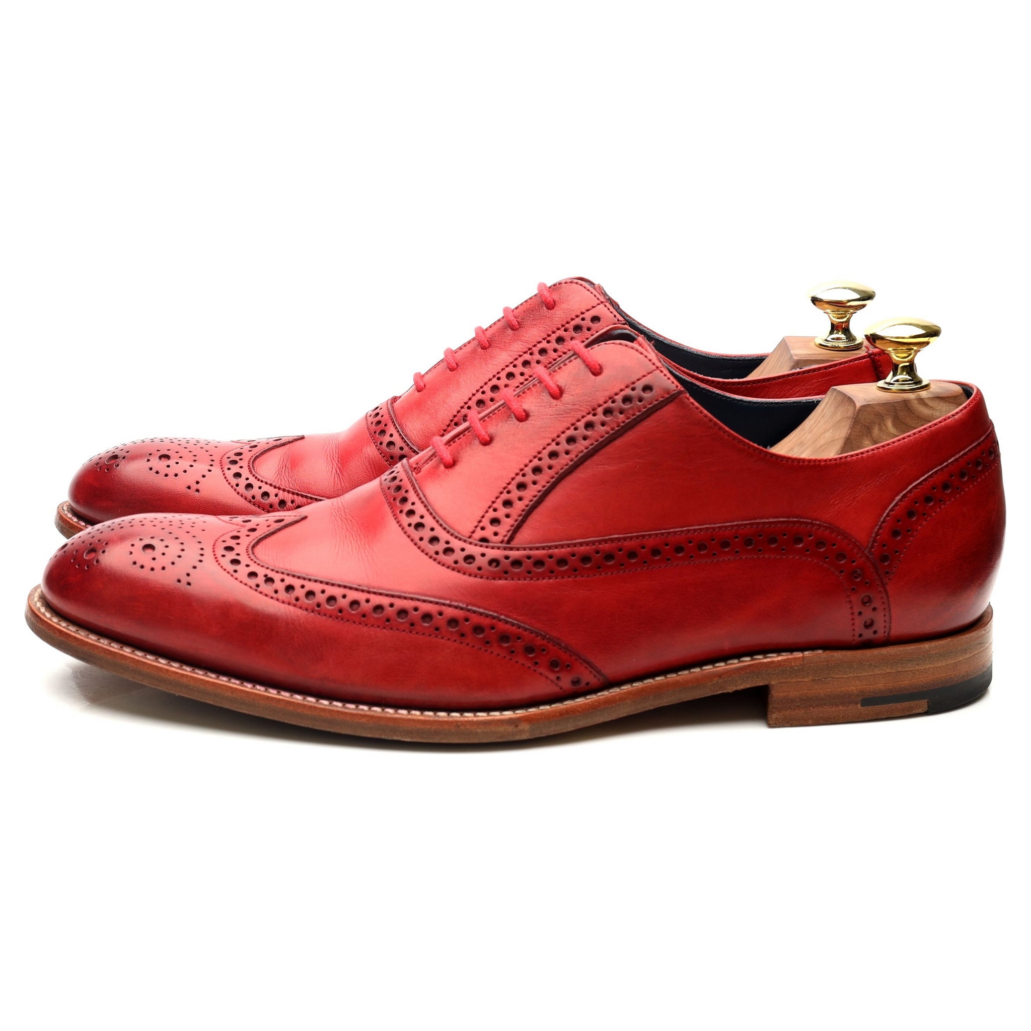 Barker Valiant richelieu brogue cuir rouge UK 7,5